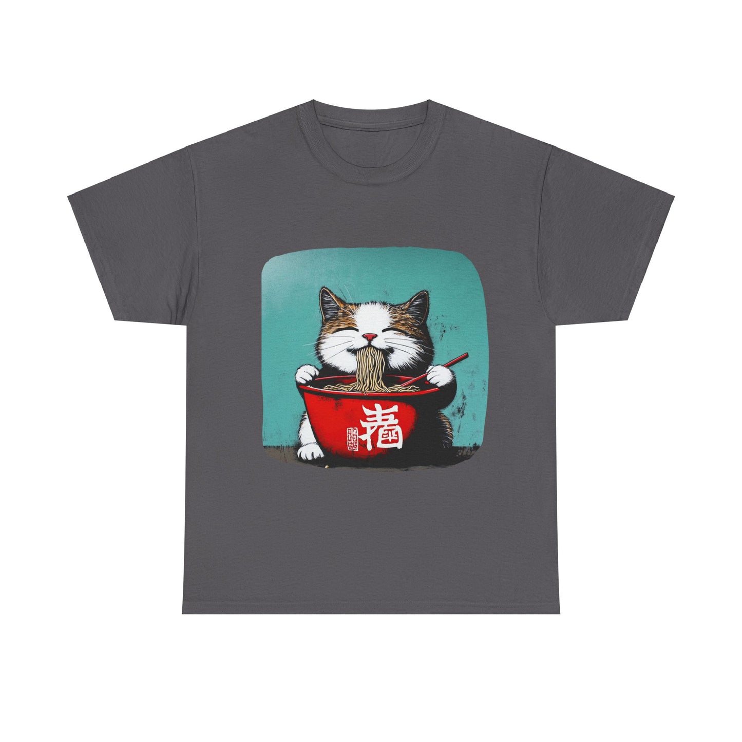 Ramen Cat, Cats and Ramen, Ramen Art Gift - Cute Cats Unisex Heavy Cotton Tee T-Shirt