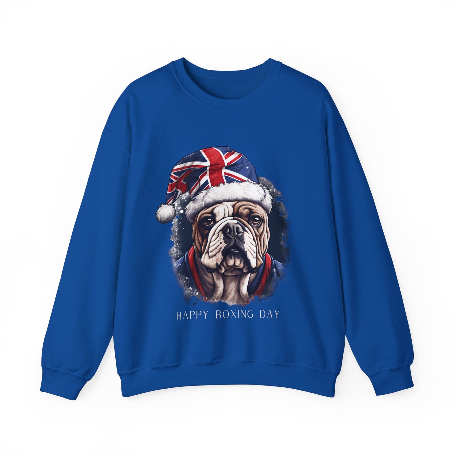Happy Boxing Day - British English Bulldog - Happy Boxing Day- Christmas Unisex Long Sleeve Jersey Cotton Shirt Mens Womens Sweatshirt Sweat Shirt