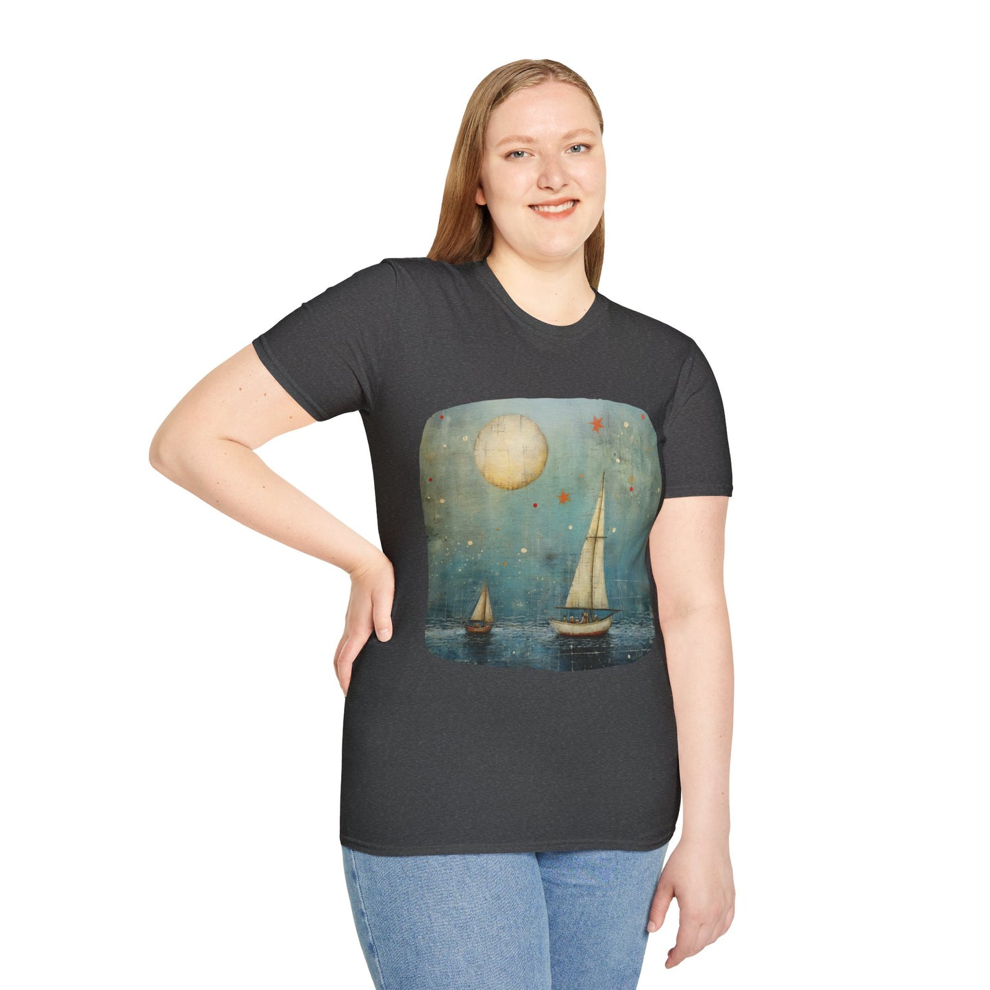 Nautical, Sailing Lover's Peaceful Seas Unisex Tee Shirt, T-Shirt Sailing Gift Softstyle T-Shirt Tee Teeshirt Nautical Florida Gift