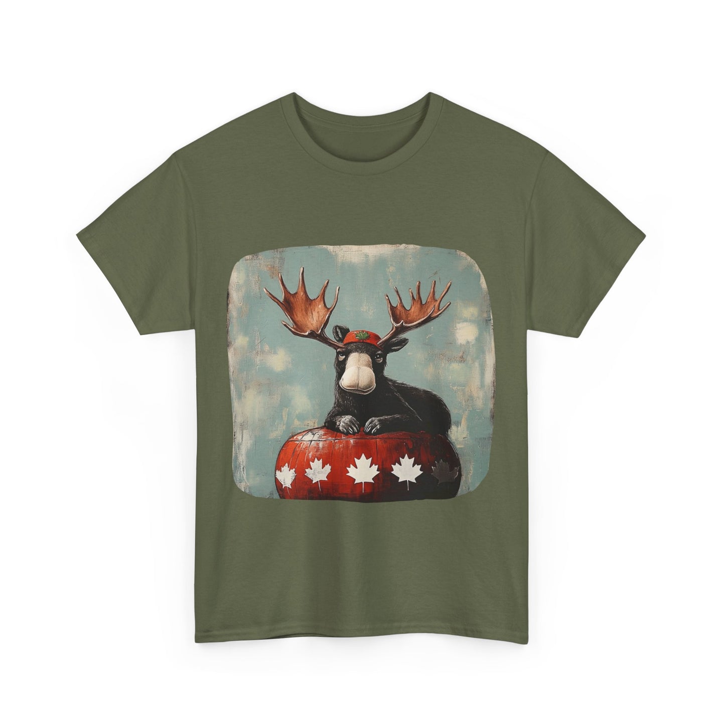 Maple Leaf Baby Moose - Yukon, BC Canadian Moose - Moose Lover Unisex Heavy Cotton Tee T-Shirt