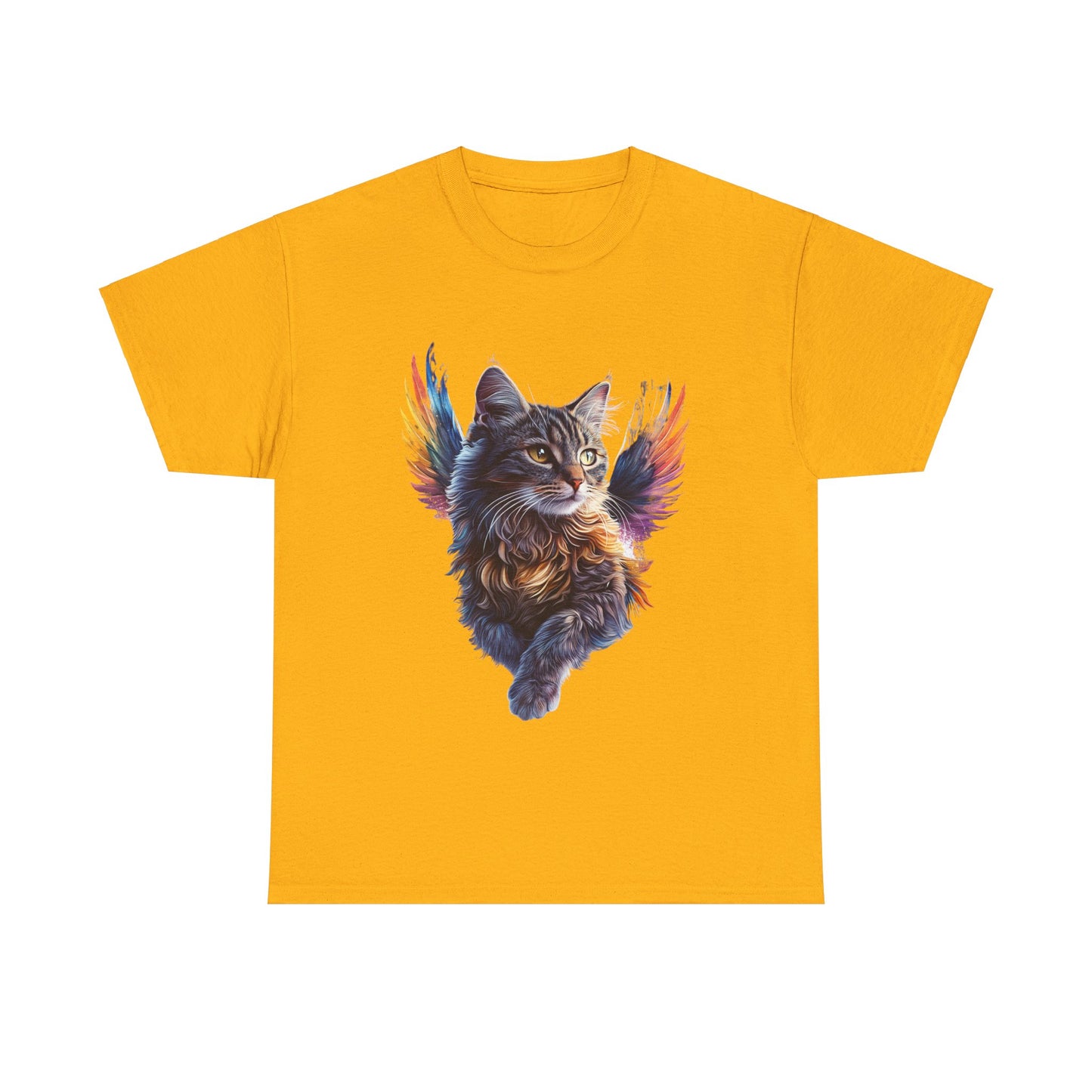 Angel Cat, Cat Memorial Cat with Angel Wings Graphic Tee- Cat Gift Unisex Heavy Cotton Tee T-Shirt