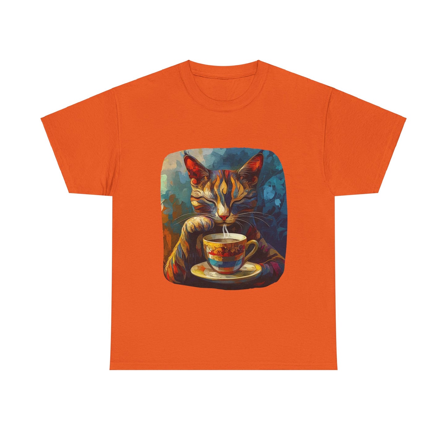 Coffee Cat - Cats and Coffee , Tea Shirt - T-shirt Coffee Lover - Cat Lover Unisex Heavy Cotton Tee T-Shirt