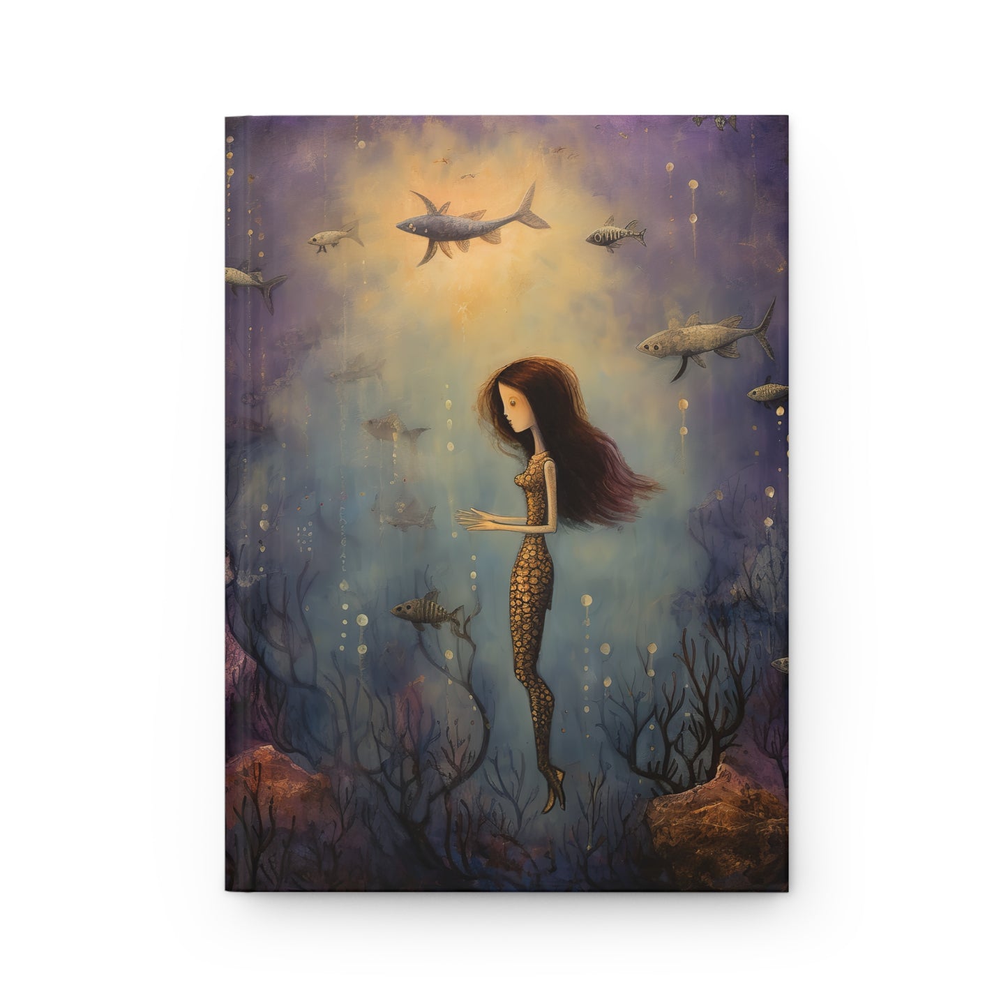 Mermaid Journal, Diary, Notebook, Blank Book, Purple Fantasy Journal, Gift Hardcover Journal Matte Notebook, Kids, Magical, Fantasy Book
