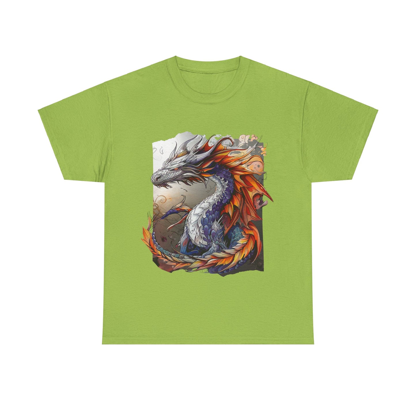 Purple Ancestor Dragon Graphic Tee - Dragon T-shirt - Dragon Lovers Unisex Heavy Cotton Tee T-Shirt