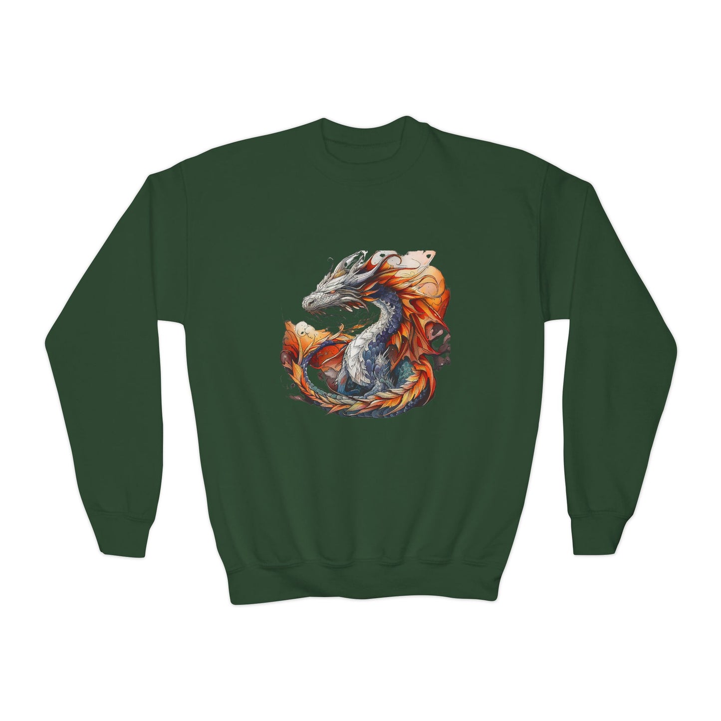 Fire Dragon Kids Sweatshirt - Kids Boys Youth Crewneck Sweatshirt -Dragon Lover Gift