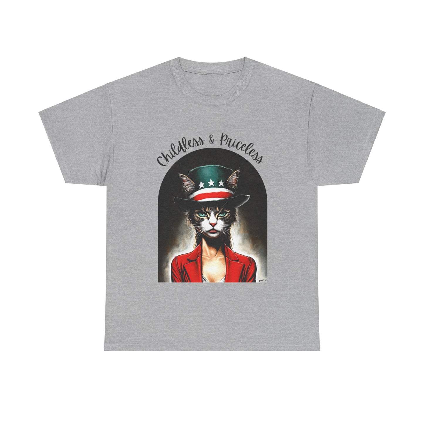 Childless Cat Lady Shirt - "Childless and Priceless" -Unisex Heavy Cotton Tee