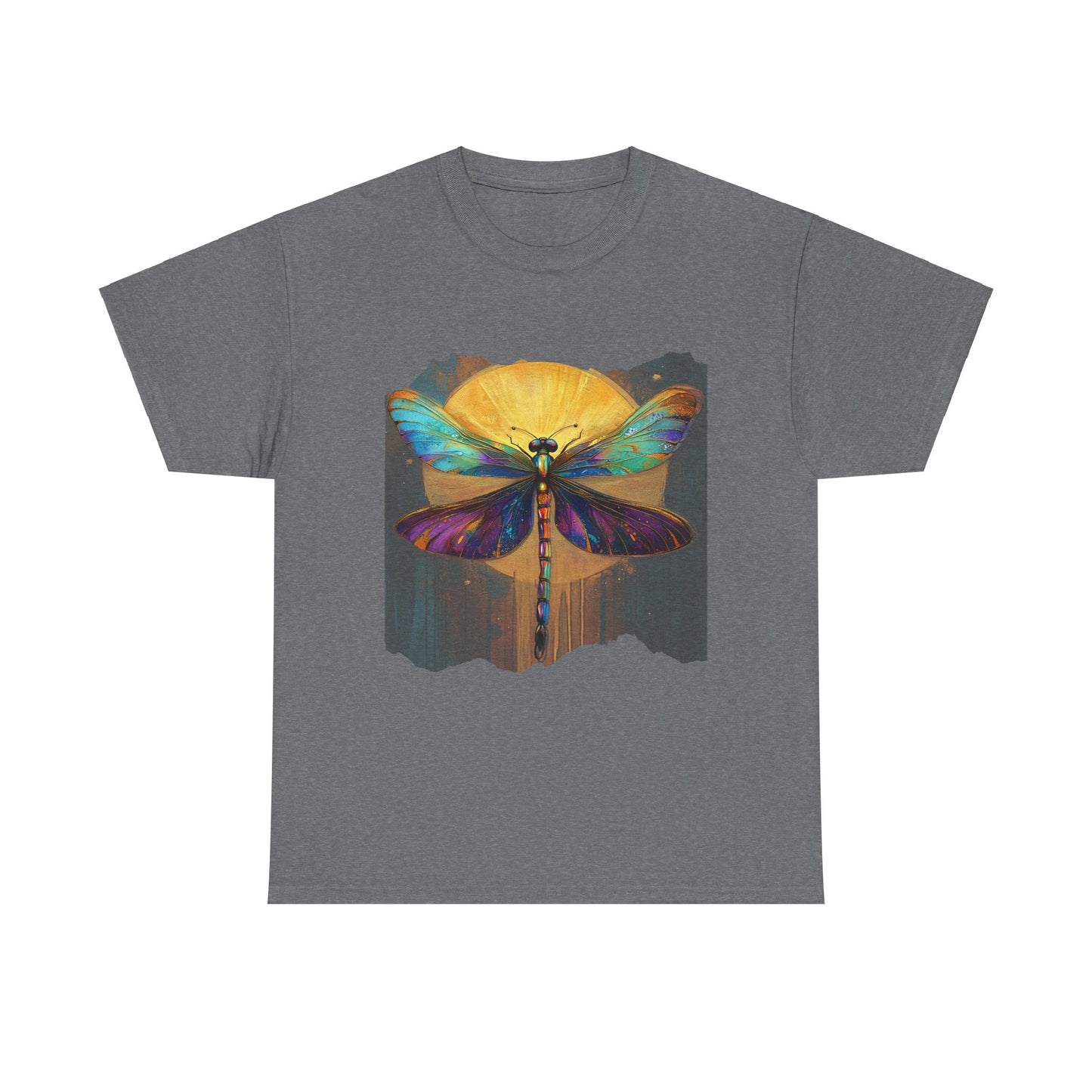 Gilded Dragonfly, (V2) Dragonfly Lover - Dragonfly Gift Unisex Heavy Cotton Tee T-Shirt