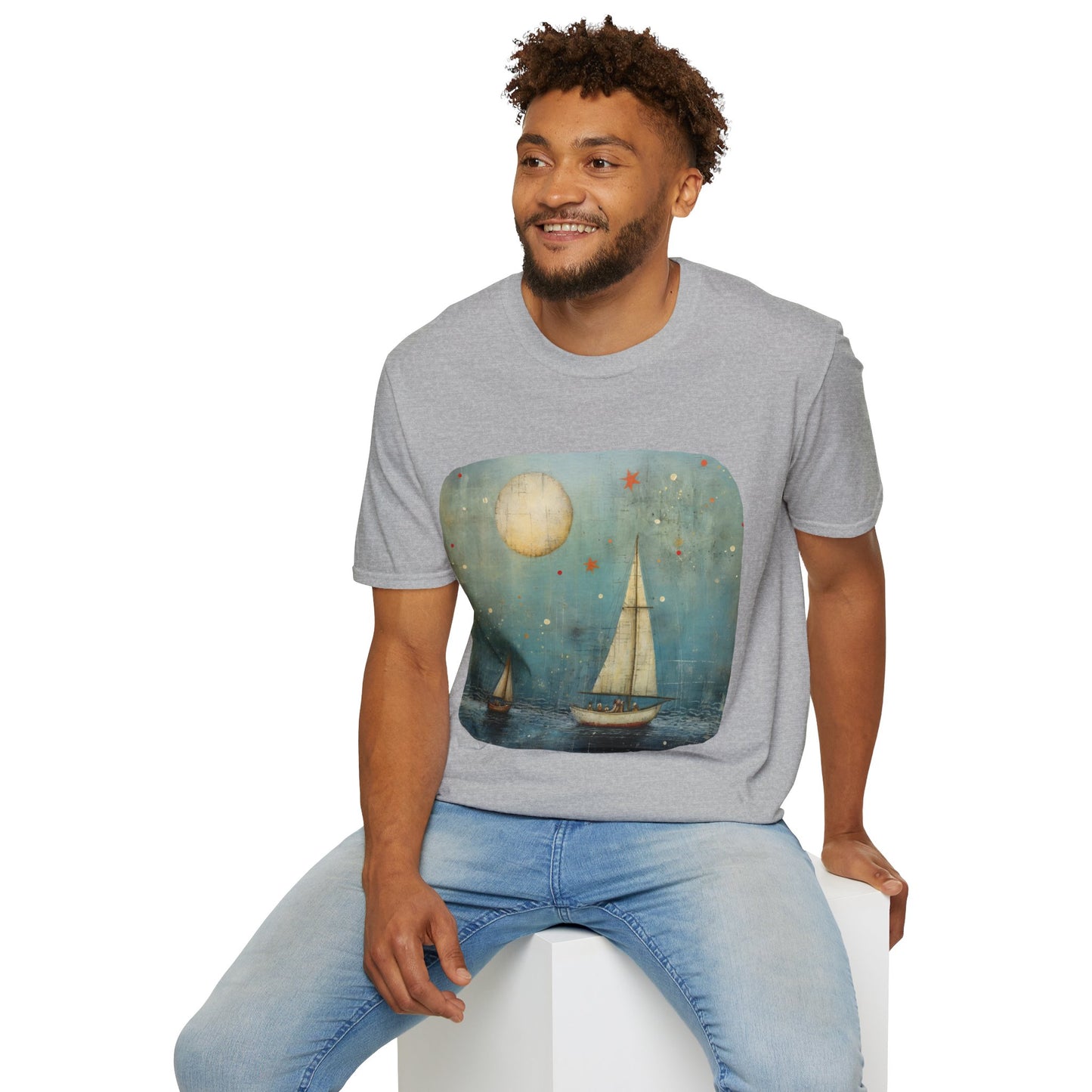 Nautical, Sailing Lover's Peaceful Seas Unisex Tee Shirt, T-Shirt Sailing Gift Softstyle T-Shirt Tee Teeshirt Nautical Florida Gift