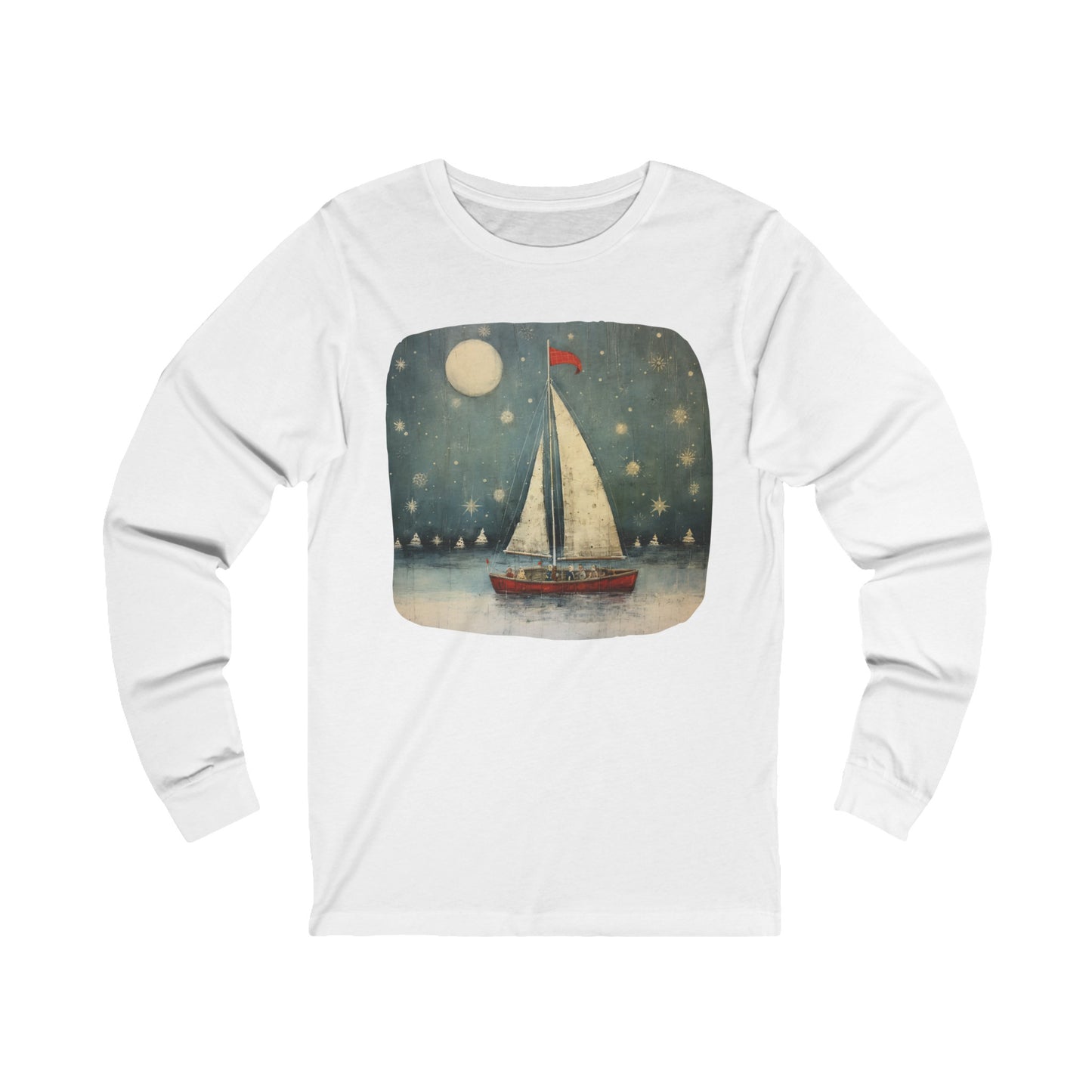 Nautical Sailing NIght Sailing Long Sleeve Shirt Sailor Gift Unisex Jersey Long Sleeve Tee Shirt, T-Shirt, Boat, Florida Holiday