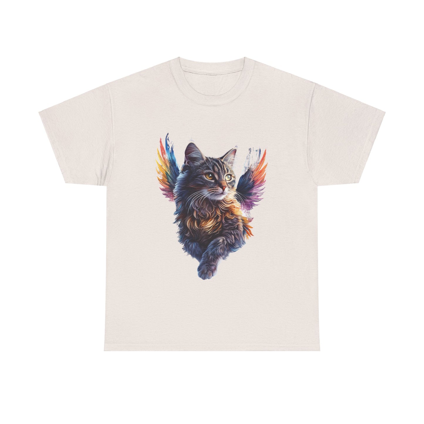 Angel Cat, Cat Memorial Cat with Angel Wings Graphic Tee- Cat Gift Unisex Heavy Cotton Tee T-Shirt