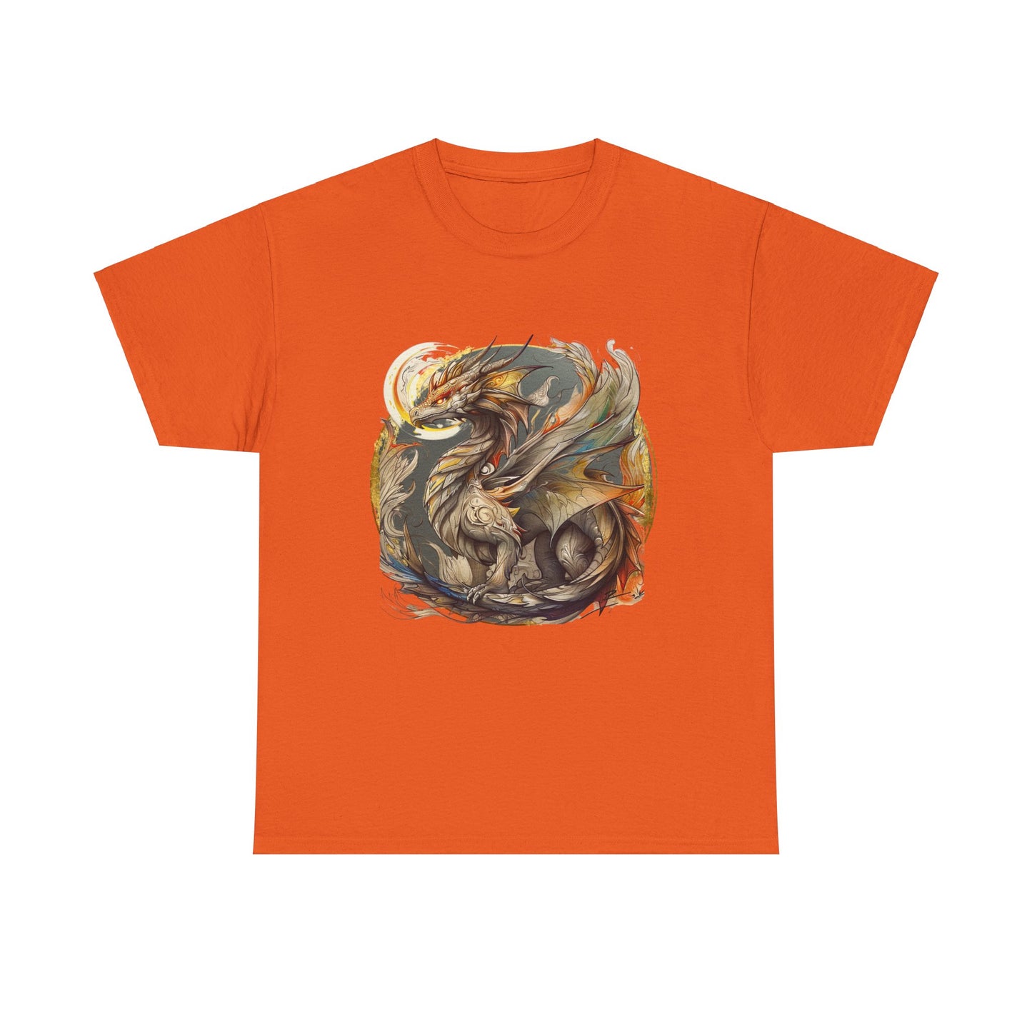 Flying Dragon Graphic Tee - Dragons and Ancestors - Dragon Lovers Unisex Heavy Cotton Tee T-Shirt