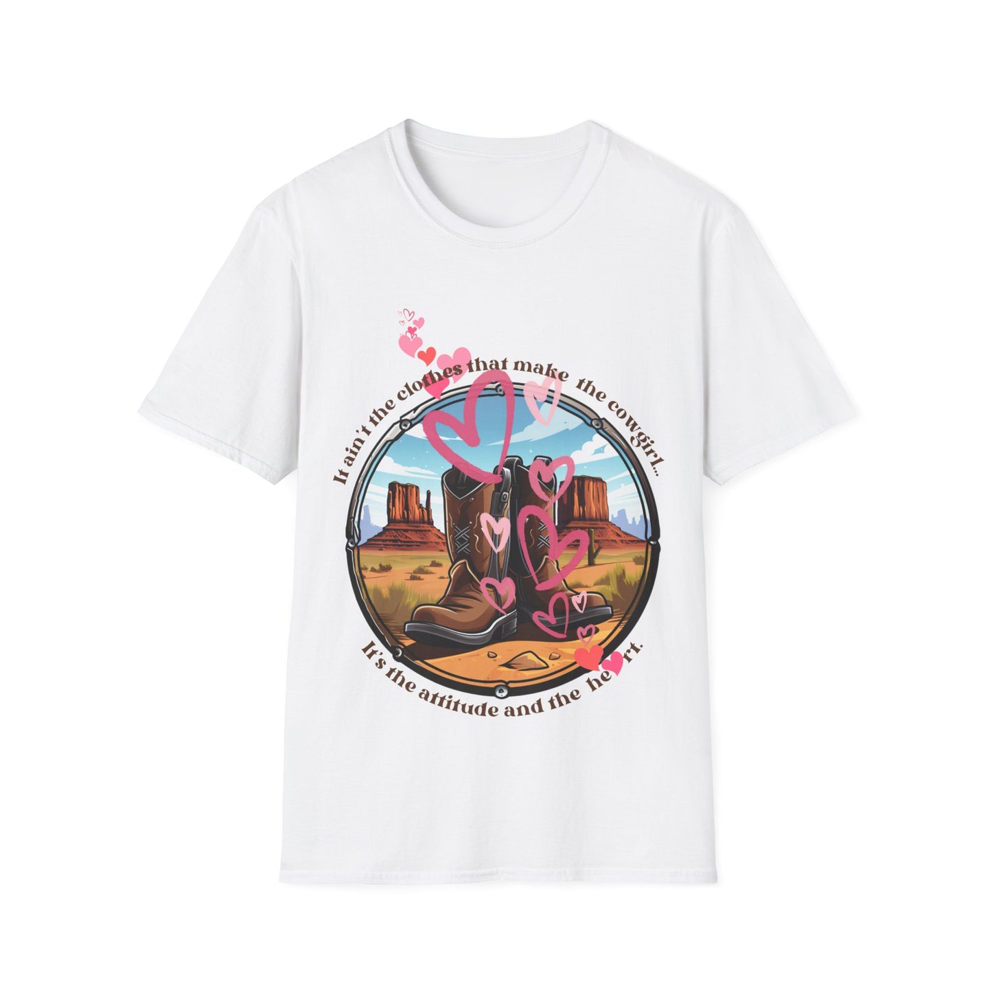 Cowgirl Heart Shirt, T-Shirt, Softstyle Unisex GraphicTee Shirt - Cowgirls Gear Southern Style, Southern Gift Shirt Cow Girl Attitude