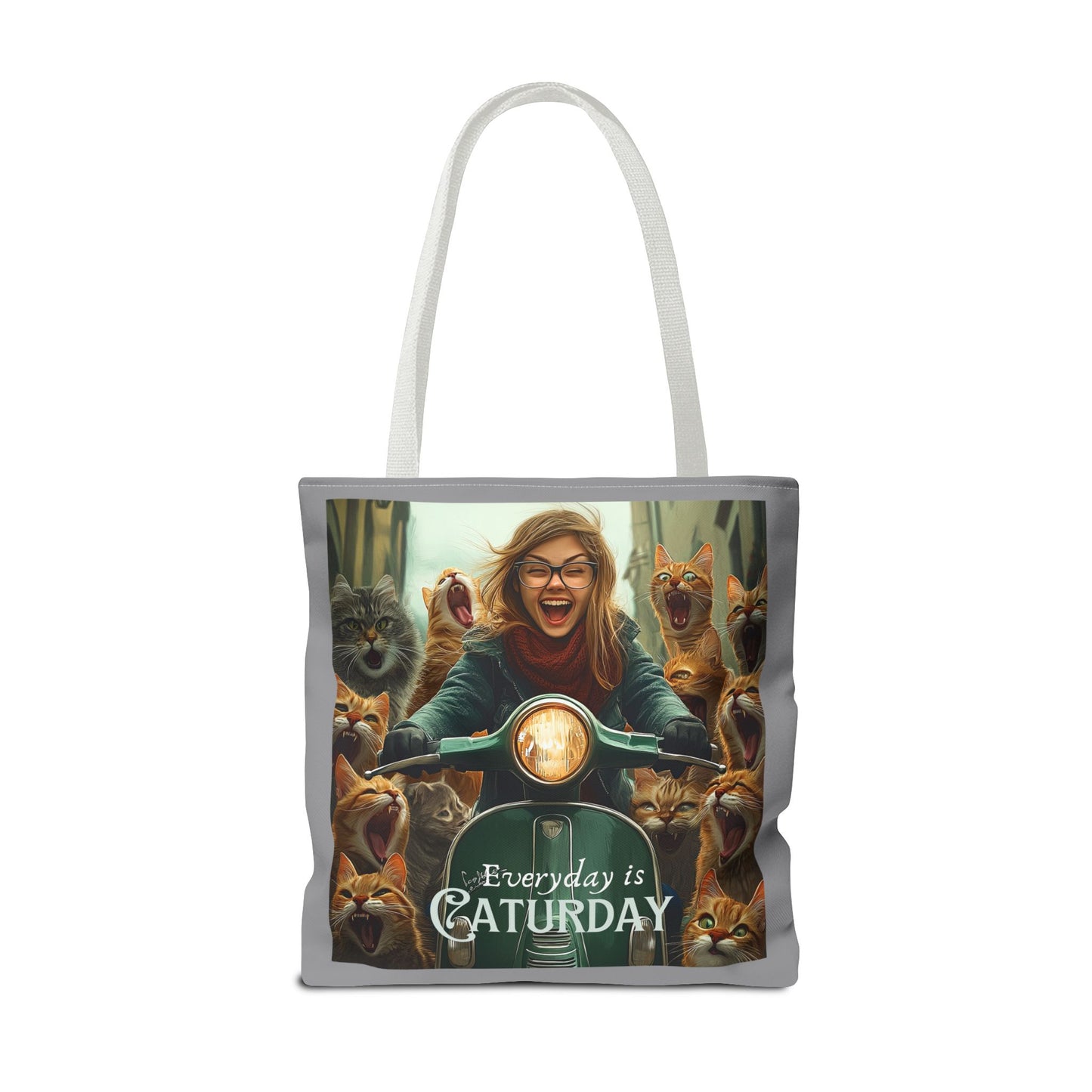 "Every Day is Caturday" Childless Cat Lady Tote Bag - Childless Cat Lady Tote Bag (AOP)