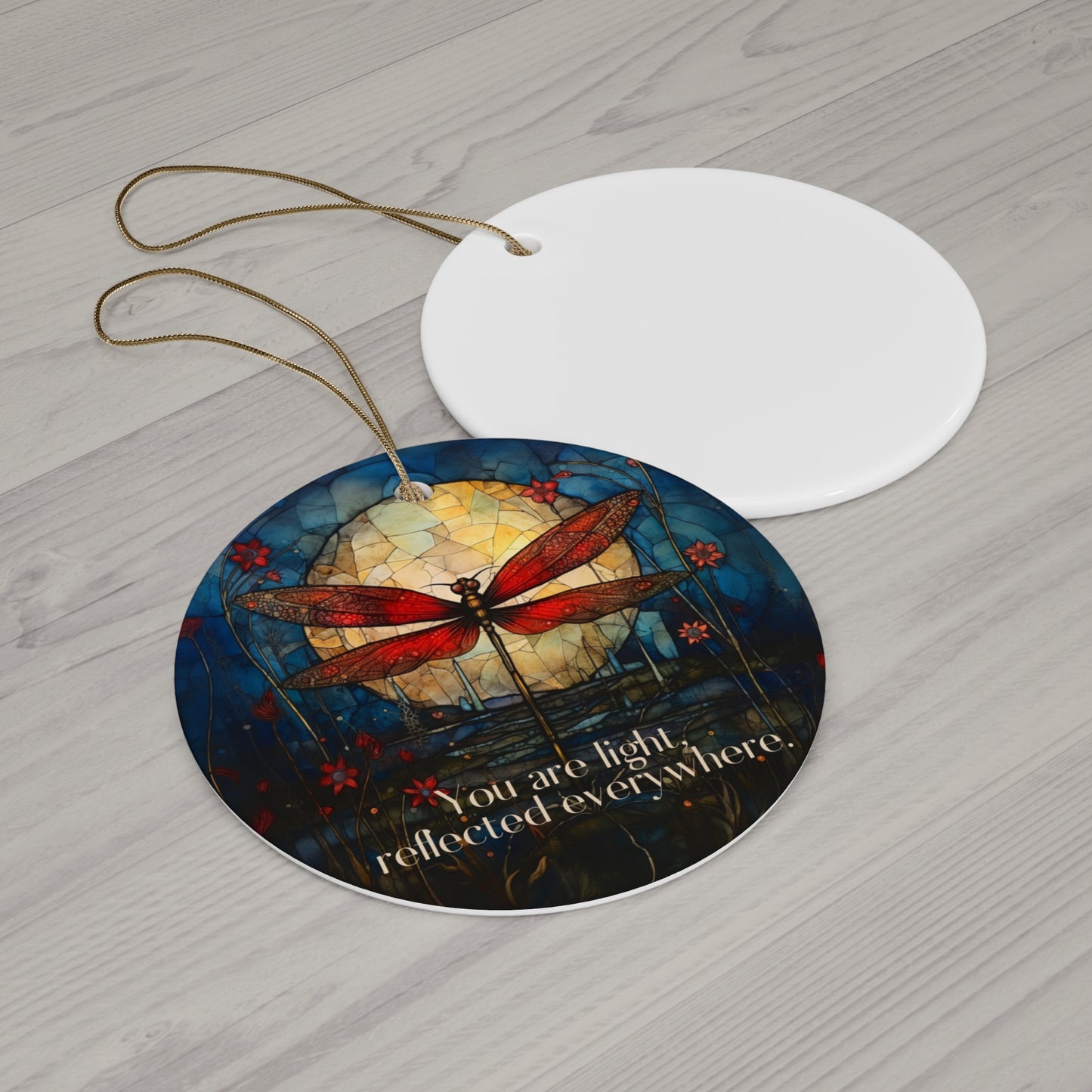 Positivity, Dragonfly, Spiritual Christmas Tree Ceramic Ornament Gift, Light, Hope, Dragonfly Christmas Gift, Ethereal Consciousness Reiki Light