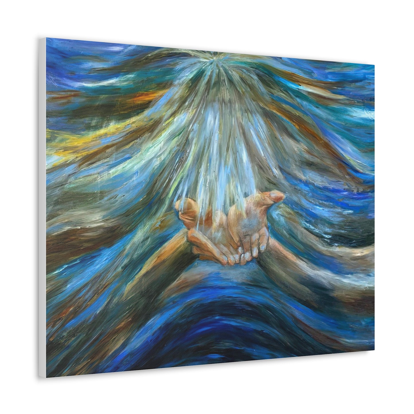 Reiki, Hands of Grace, Hands of Light, Creation, Spiritual, Religious Wall Art, Canvas Gallery Wraps, Wall Print Art Oil Painting,