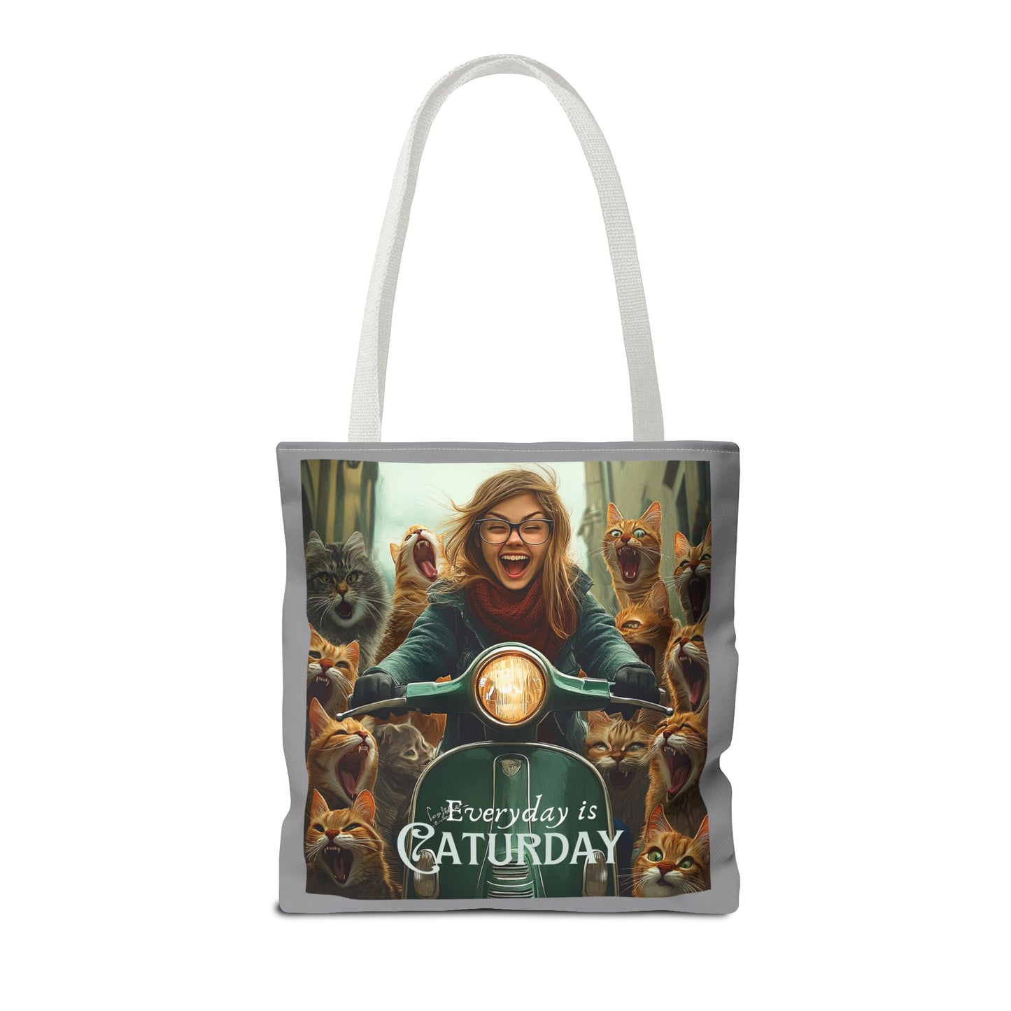 "Every Day is Caturday" Childless Cat Lady Tote Bag - Childless Cat Lady Tote Bag (AOP)