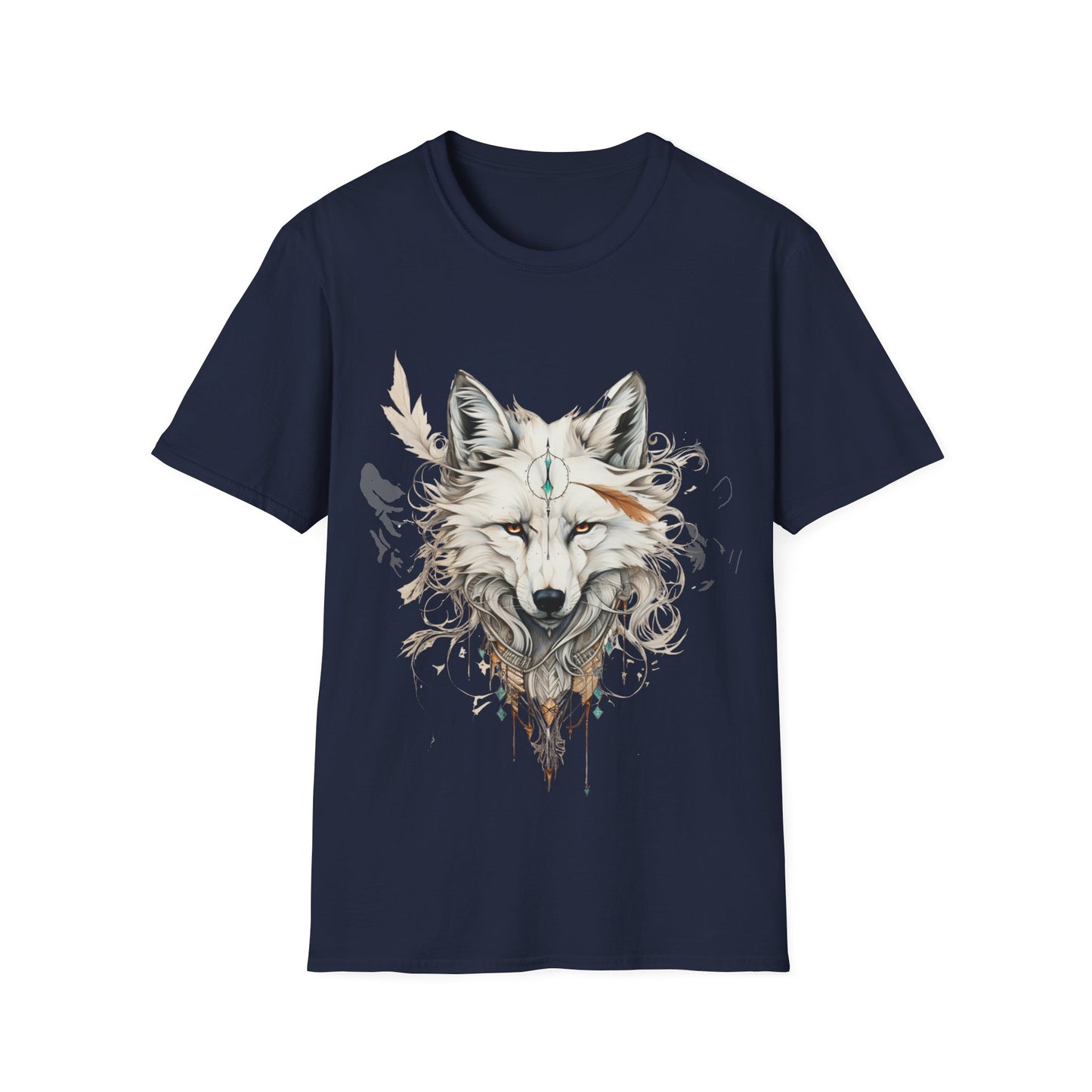 White Snow Fox Shirt, Fox Lover's Gift, Unisex Tee Shirt, T-Shirt Fox Totem Spirit Medicine Softstyle T-Shirt Tee Teeshirt White Fox