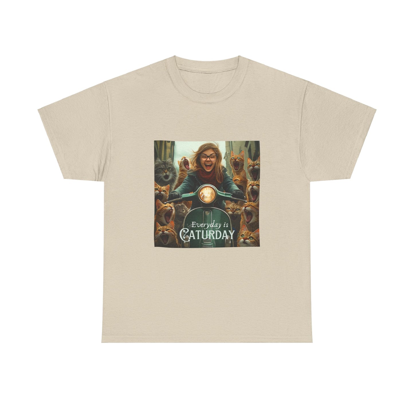 Childless Cat Lady Shirt - "Every Day is Caturday" - , Say NO to Ignorance -Unisex Heavy Cotton Tee