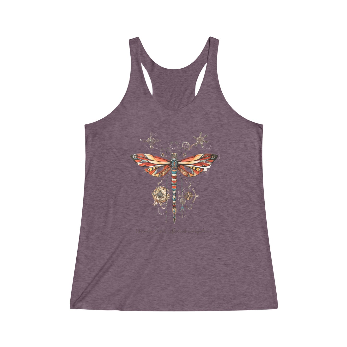 "You are Light" Dragonfly Tank Top - Dragon Fly Shirt Gift Women's Yoga Athletic Racerback Tank Top Shirt for the Dragonfly Lover or positive affirmation