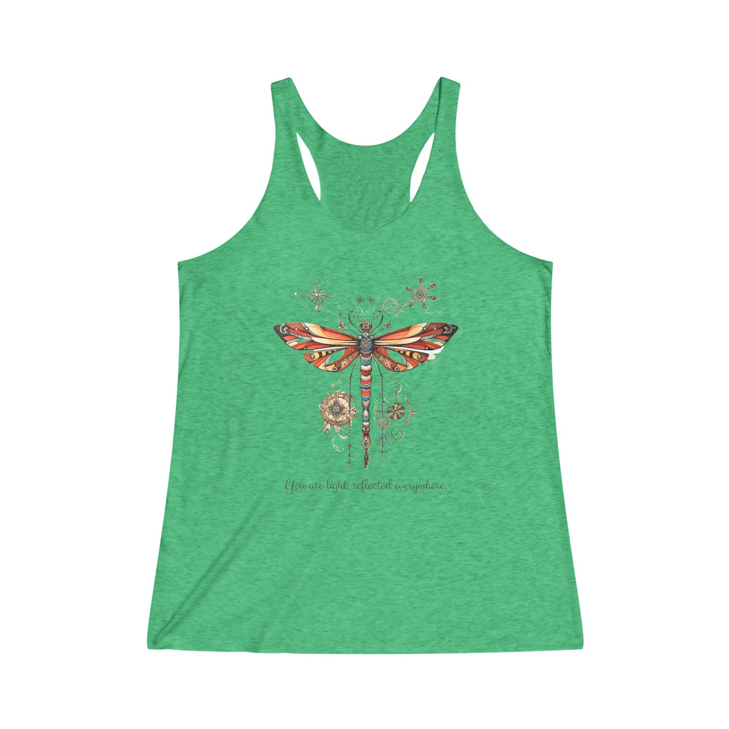 "You are Light" Dragonfly Tank Top - Dragon Fly Shirt Gift Women's Yoga Athletic Racerback Tank Top Shirt for the Dragonfly Lover or positive affirmation
