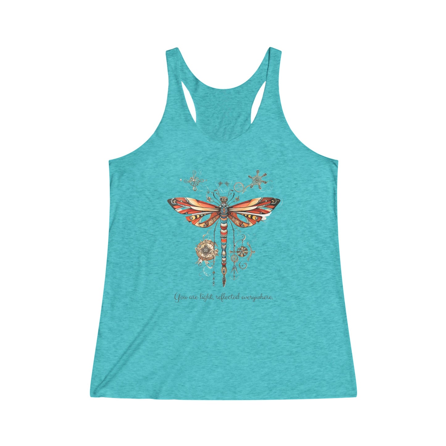 "You are Light" Dragonfly Tank Top - Dragon Fly Shirt Gift Women's Yoga Athletic Racerback Tank Top Shirt for the Dragonfly Lover or positive affirmation
