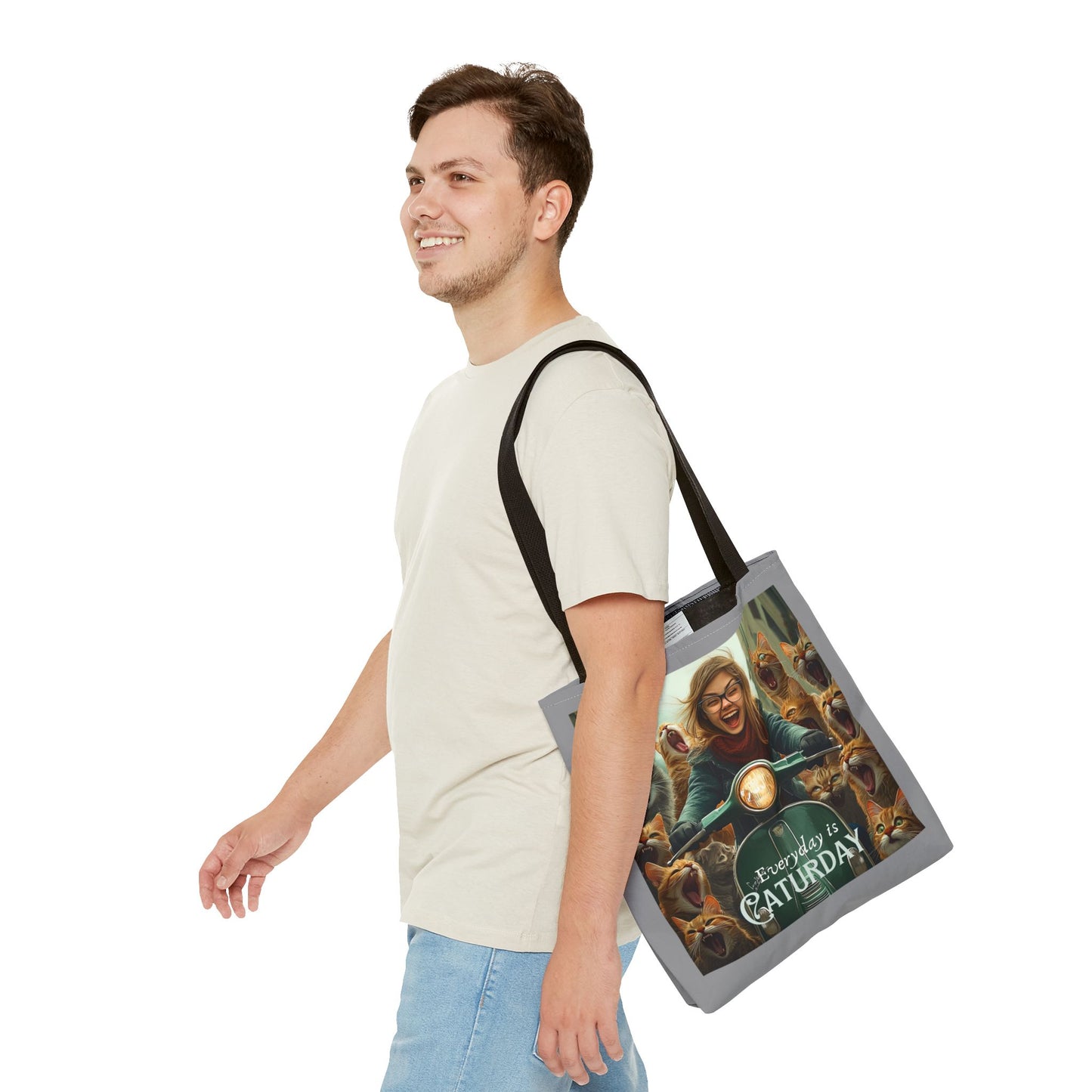 "Every Day is Caturday" Childless Cat Lady Tote Bag - Childless Cat Lady Tote Bag (AOP)