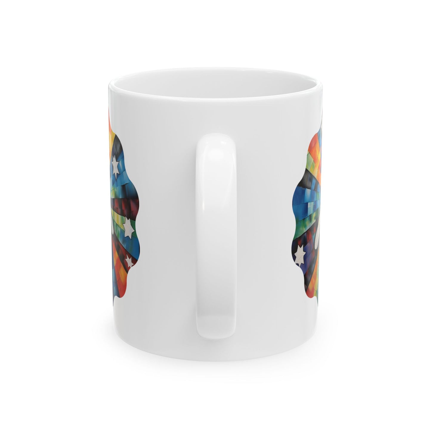 Pride Christmas, Rainbow Colorful Snowman LGBTQ+ Gift Mug, Printed Art, Christmas Ceramic Mug 11oz Colorful, Bright and Cheery