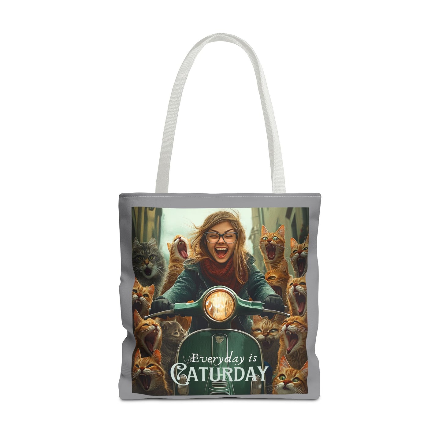 "Every Day is Caturday" Childless Cat Lady Tote Bag - Childless Cat Lady Tote Bag (AOP)