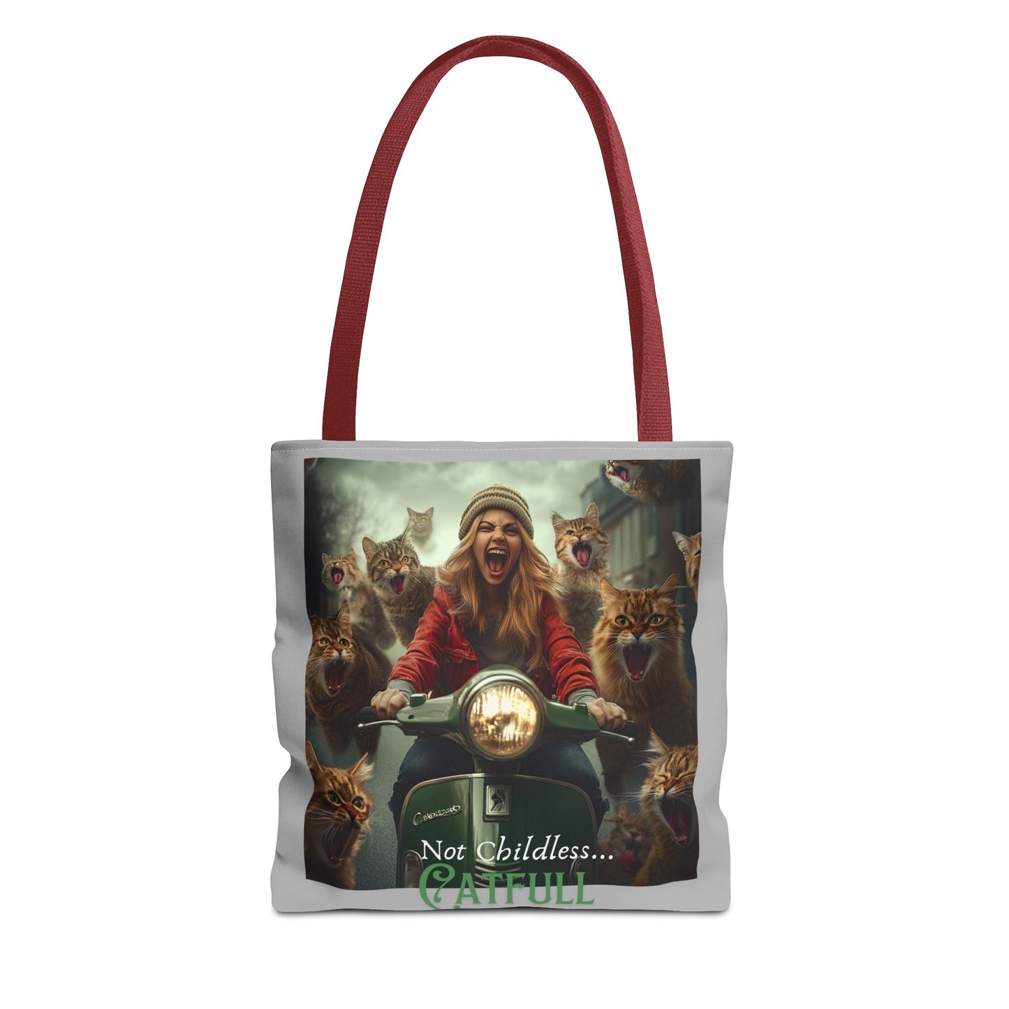"Not Childless... Catfull" Cat Lady Tote Bag Childless Cat Lady Tote Bag (AOP)