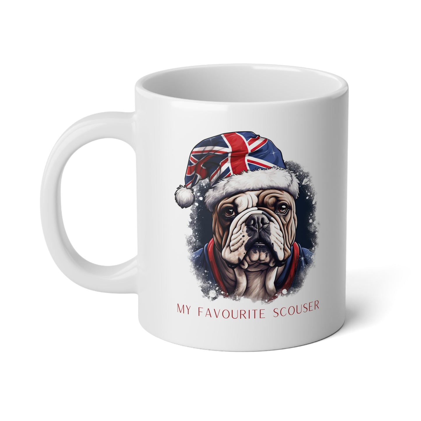 British, Liverpool Scouser Gift, English Bulldog, Union Jack Gift Mug, Jumbo 20 oz Mug XL Size Mug " My Favourite Scouser" Anglophile