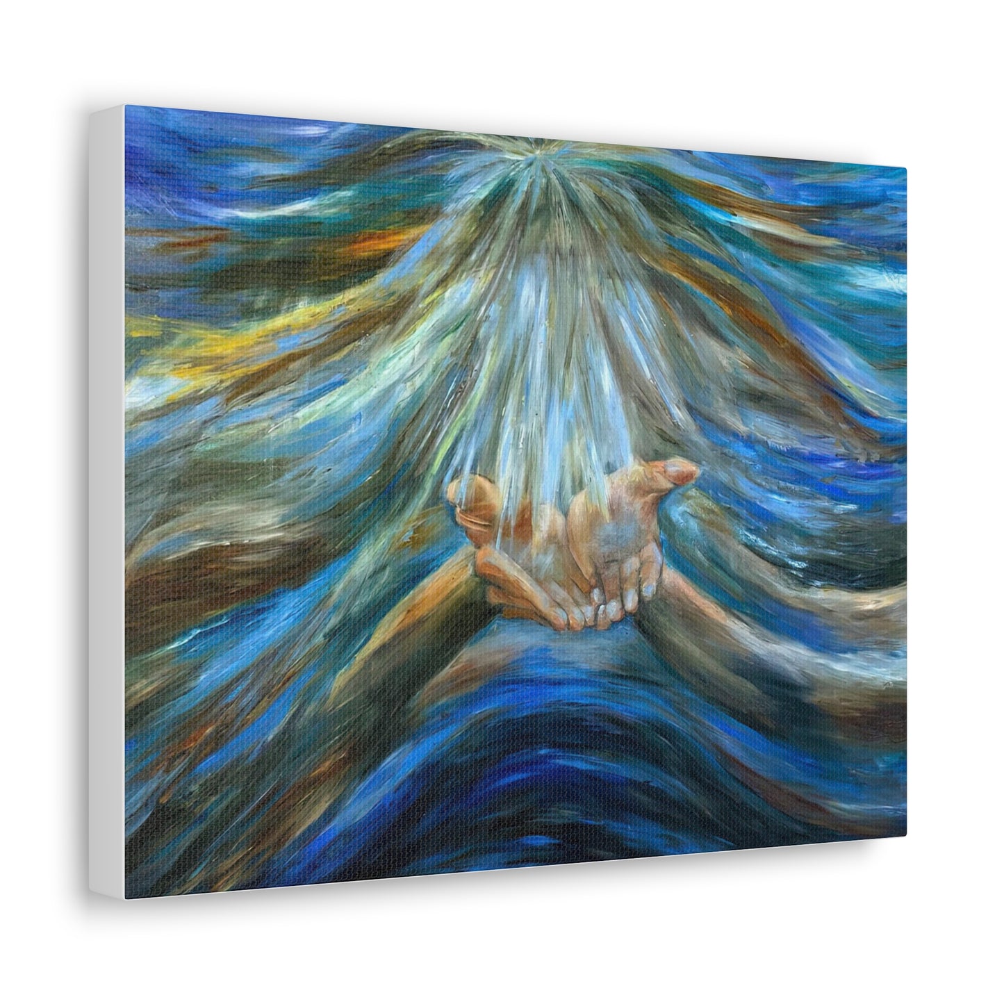 Reiki, Hands of Grace, Hands of Light, Creation, Spiritual, Religious Wall Art, Canvas Gallery Wraps, Wall Print Art Oil Painting,