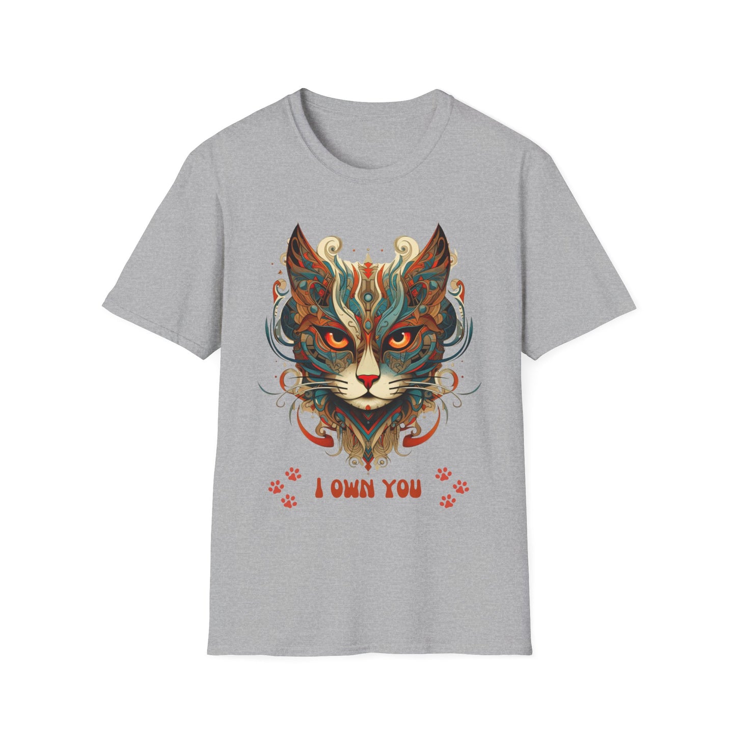 I Own You Cat Paws, Cat Lover's Gift Unisex Tee Shirt, T-Shirt Cat Lovers Gift Softstyle T-Shirt Tee Teeshirt Stylized Exotic Cat