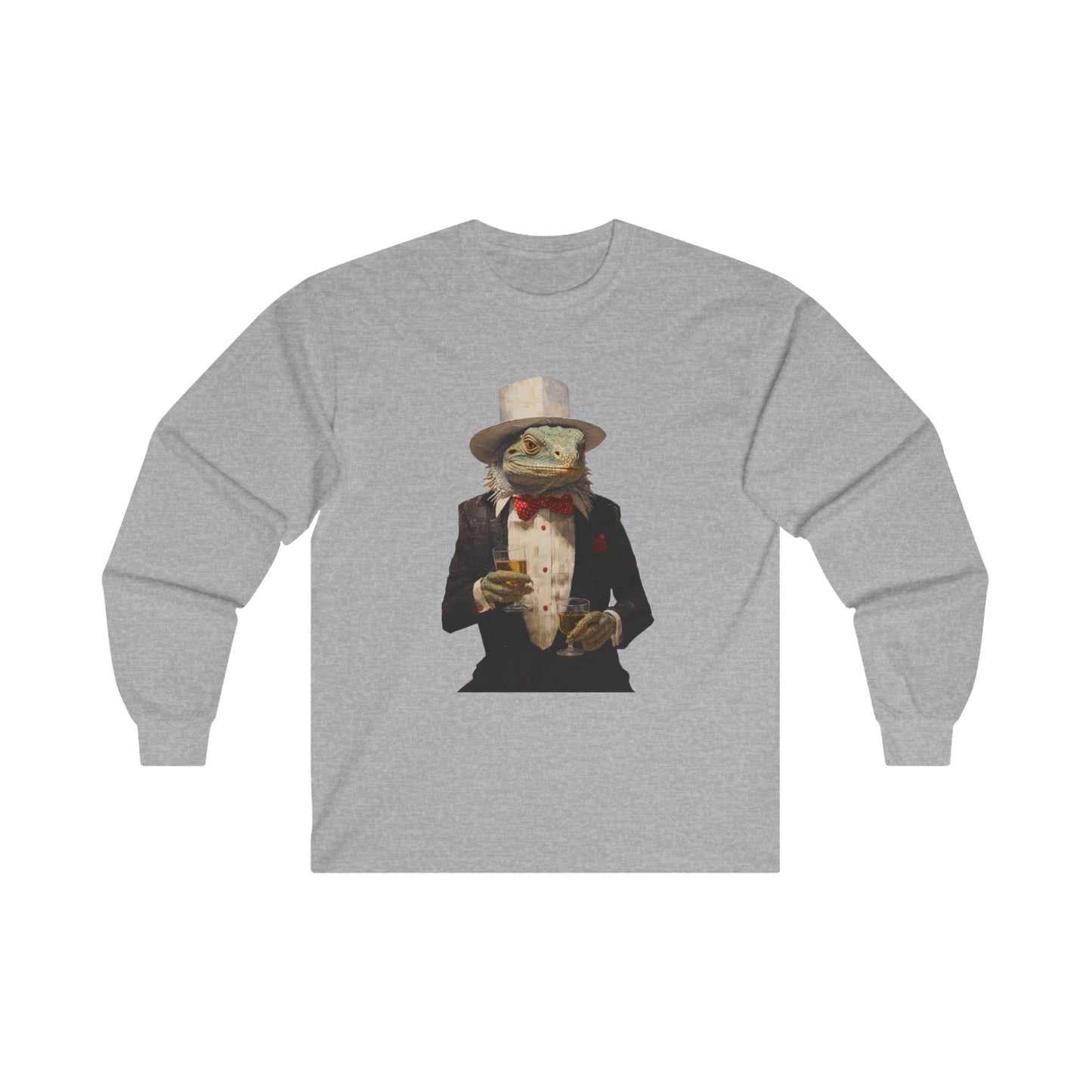 Cocktail Charlie, Drinking, Cocktails Iguana, Reptile Shirt, Drinking Celebration Gift, Bar Gift, Long Sleeve T-shirt Ultra Cotton Long Sleeve Tee T-Shirt