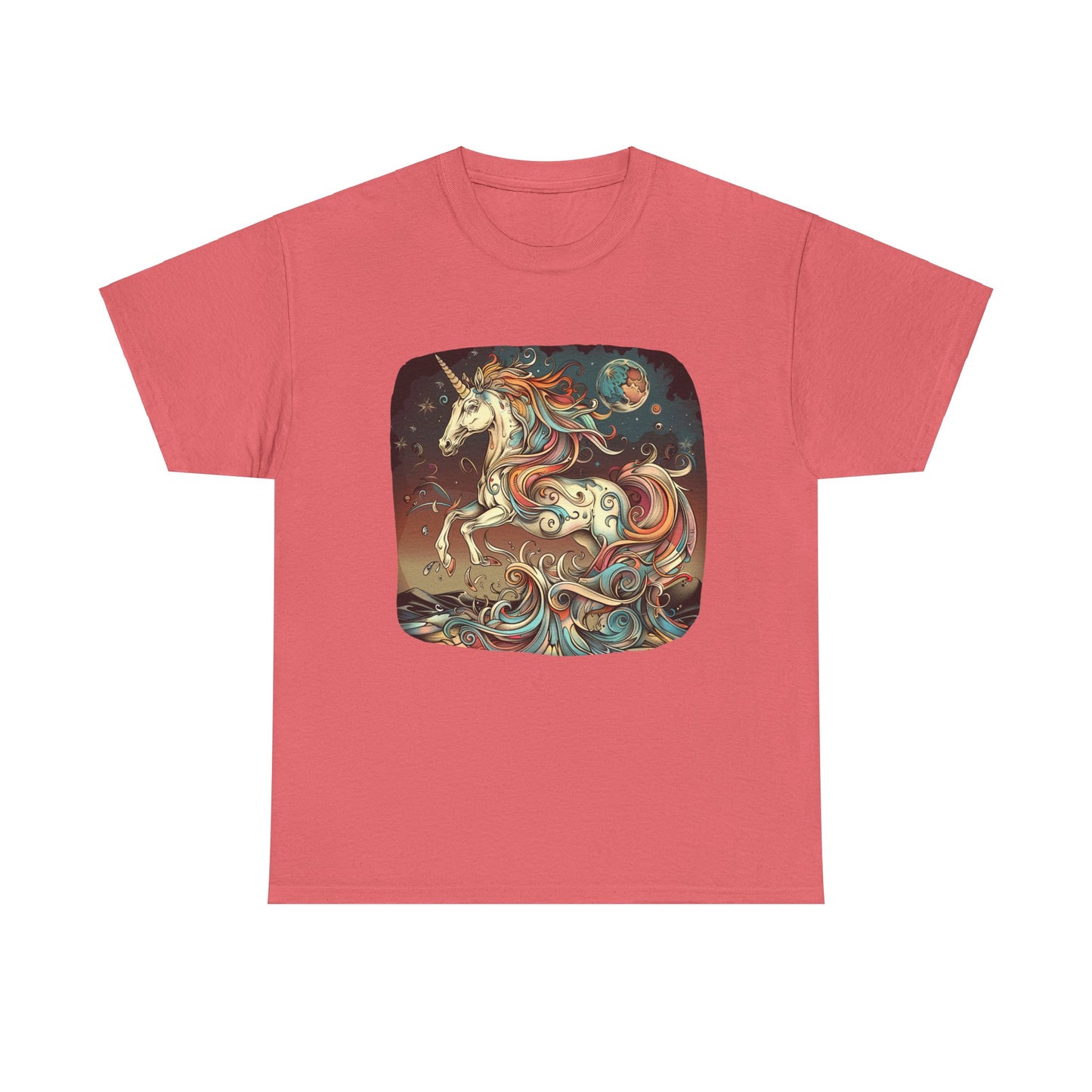 Beach Vibes Unicorn - Unicorn Lovers Graphic Tee Unisex Heavy Cotton Tee T-Shirt