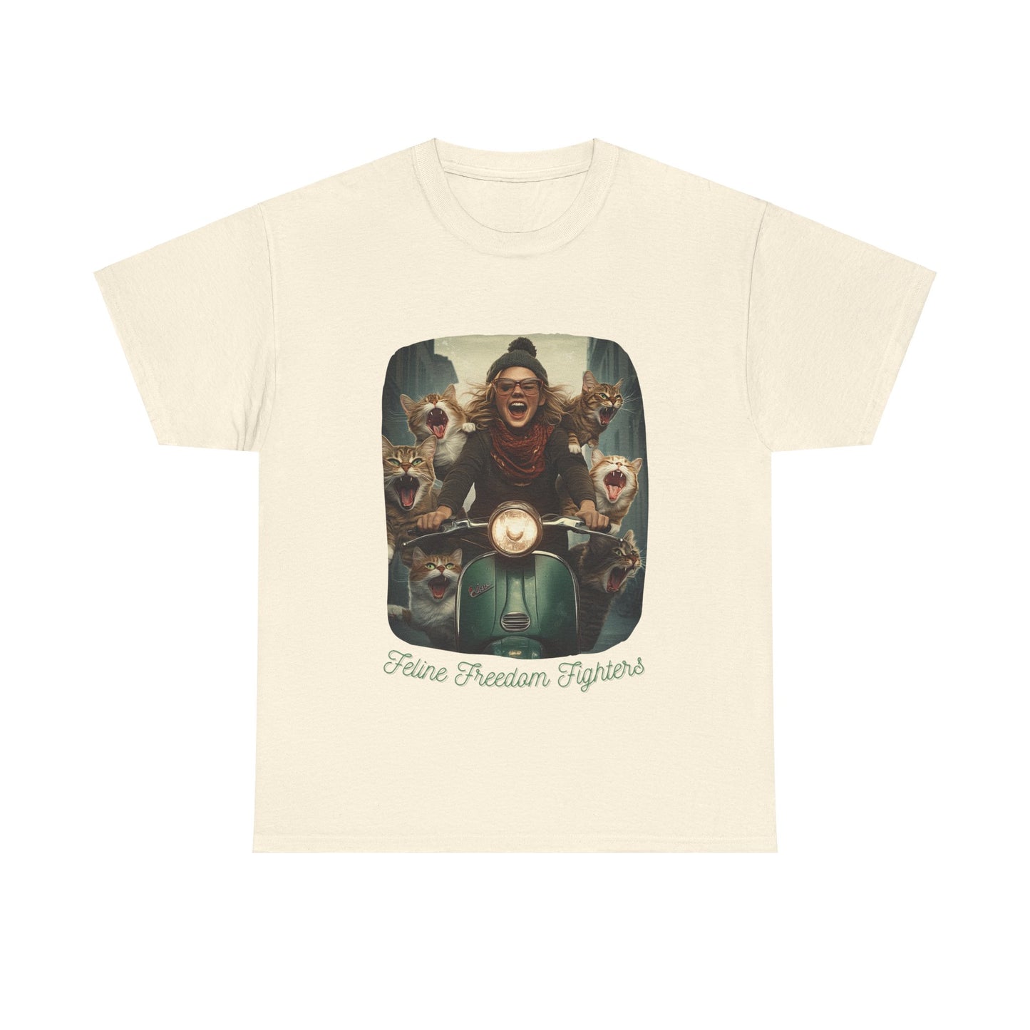 Childless Cat Lady Shirt - "Feline Freedom Fighters" - Say NO to Ignorance-Unisex Heavy Cotton Tee