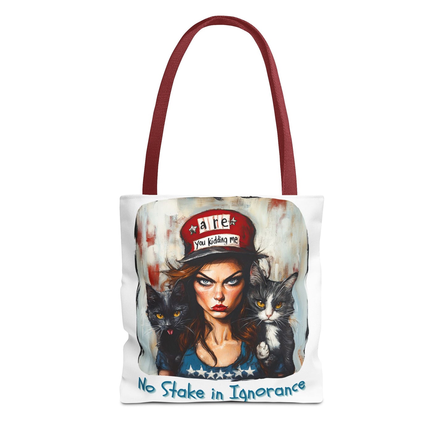 "No Stake In Ignorance" Childless Cat Lady - Childless Cat Lady Tote Bag (AOP)