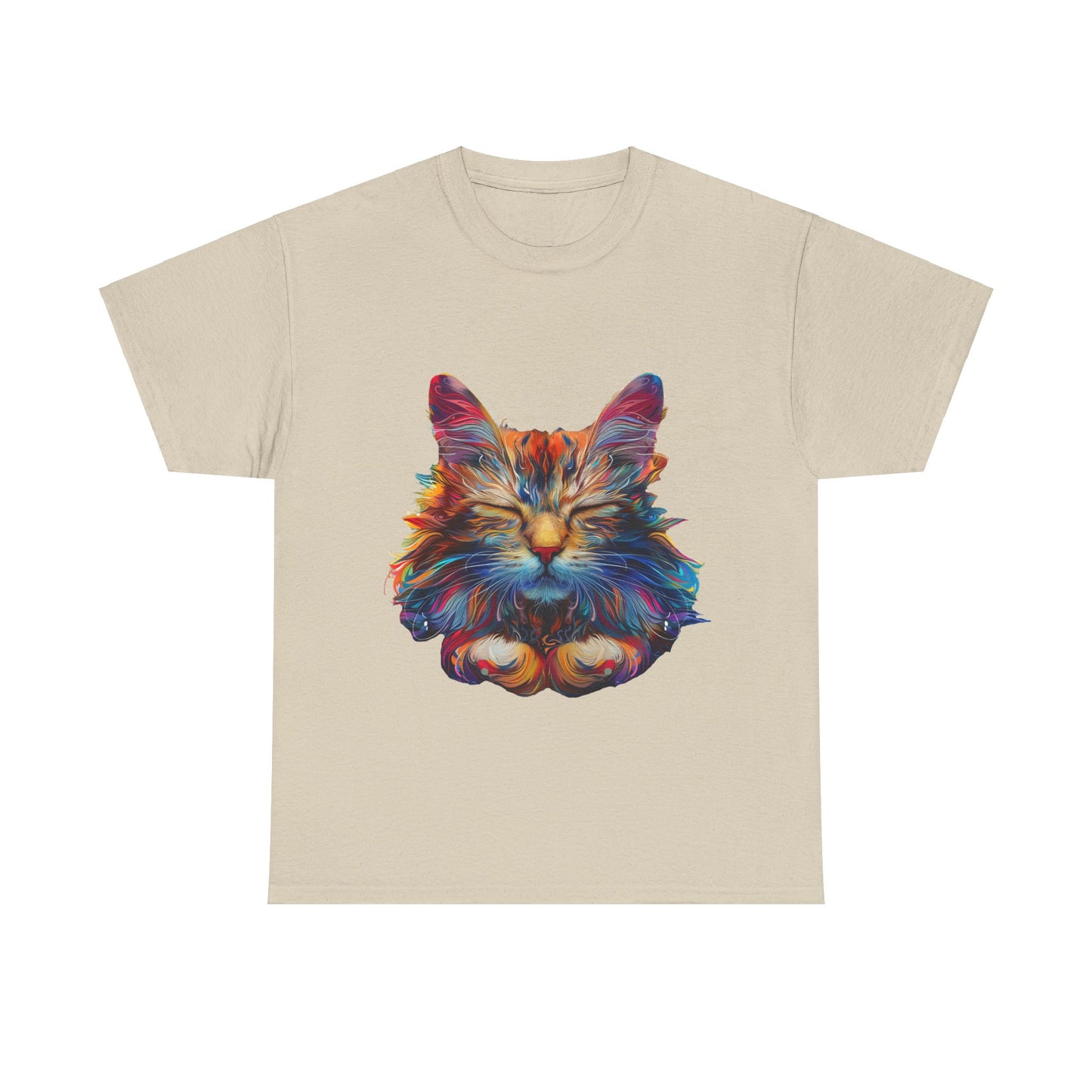 Meditating Cat, Zen Cat, Cat Gift Unisex Heavy Cotton Tee T-Shirt