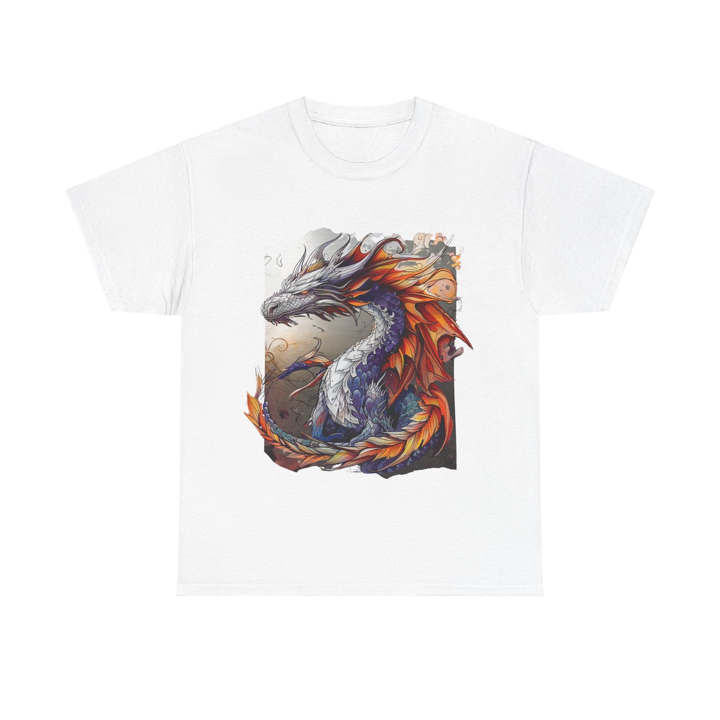 Purple Ancestor Dragon Graphic Tee - Dragon T-shirt - Dragon Lovers Unisex Heavy Cotton Tee T-Shirt