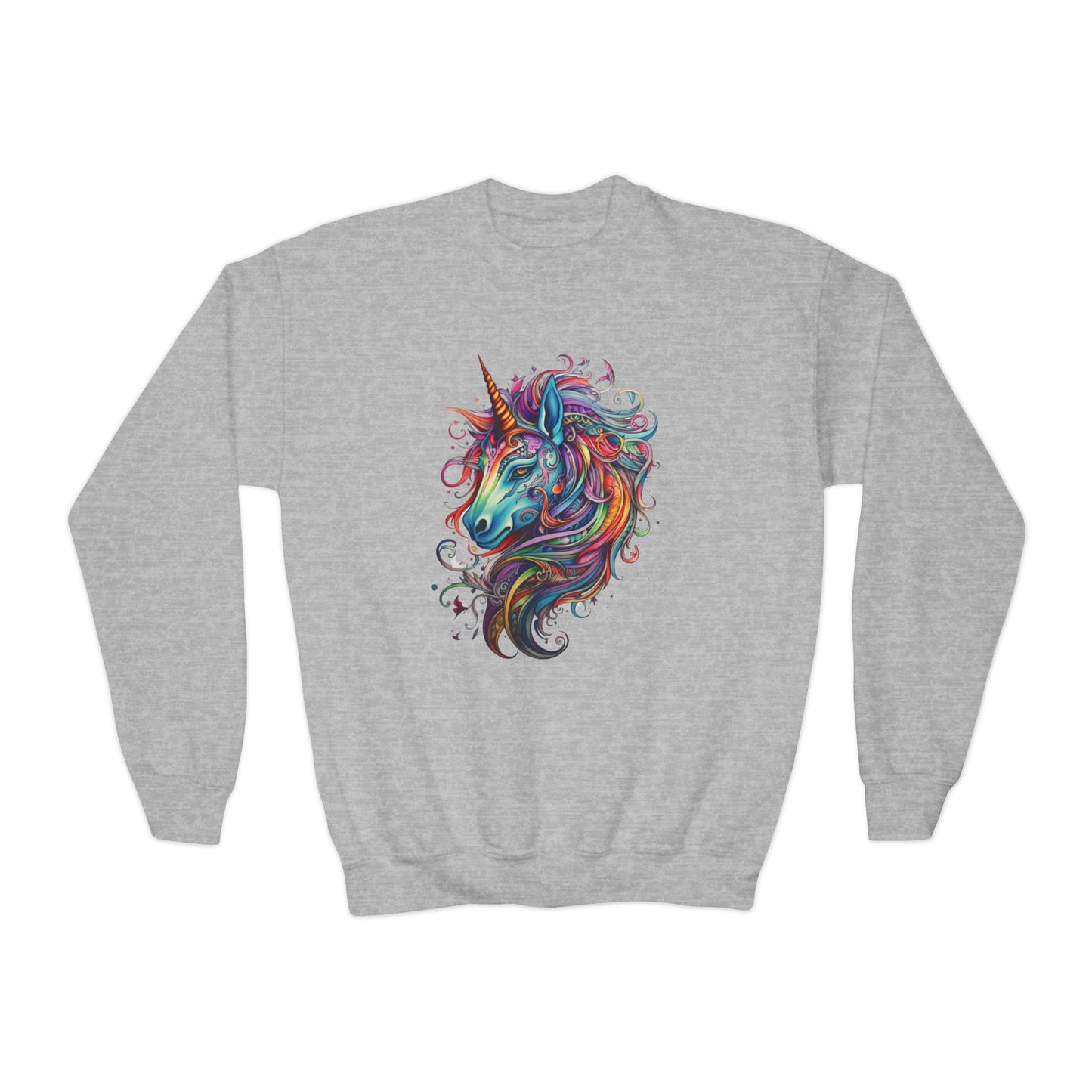 Rainbow Colors Unicorn Gifts, Unicorn Lovers, Kids, Girls, Boys Youth Crewneck Sweatshirt Magic Birthday