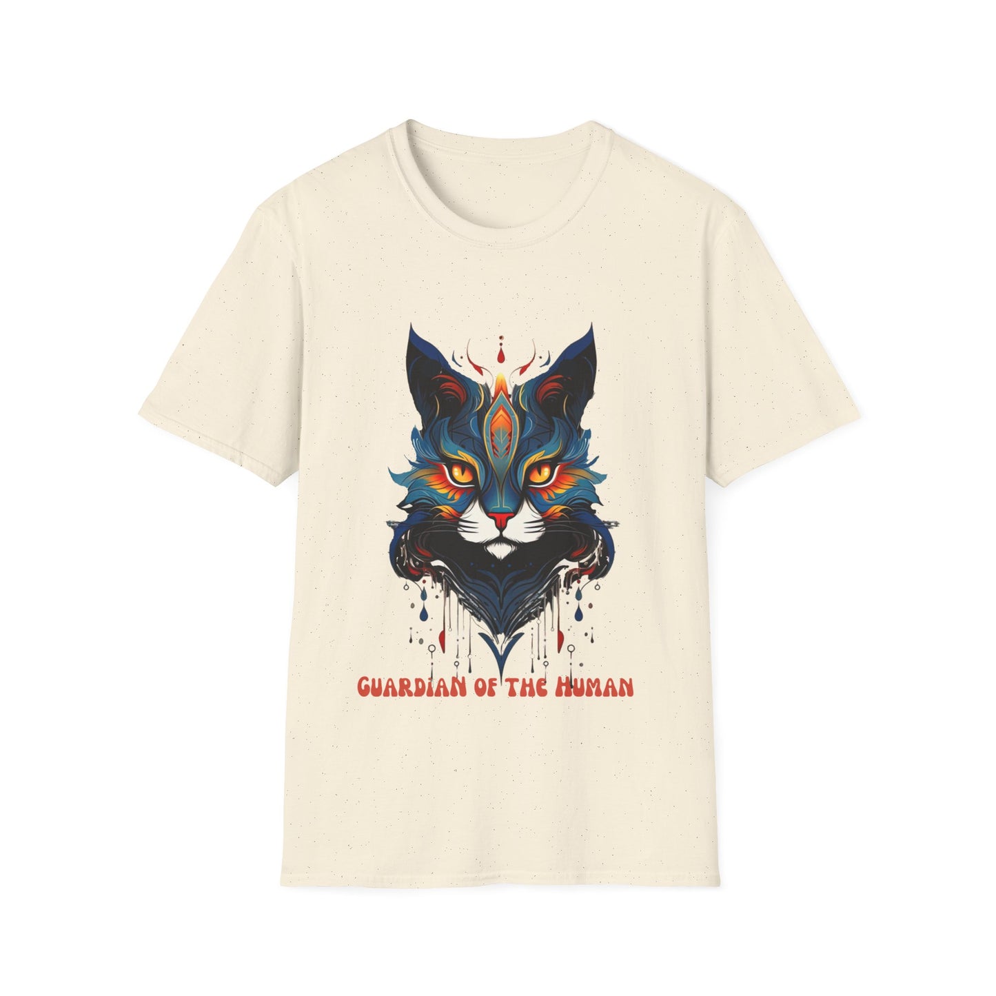 Guardian of the Human, Cat Lover's Gift Unisex Tee Shirt, T-Shirt Cat Lovers Gift Softstyle T-Shirt Tee Teeshirt Stylized Cat