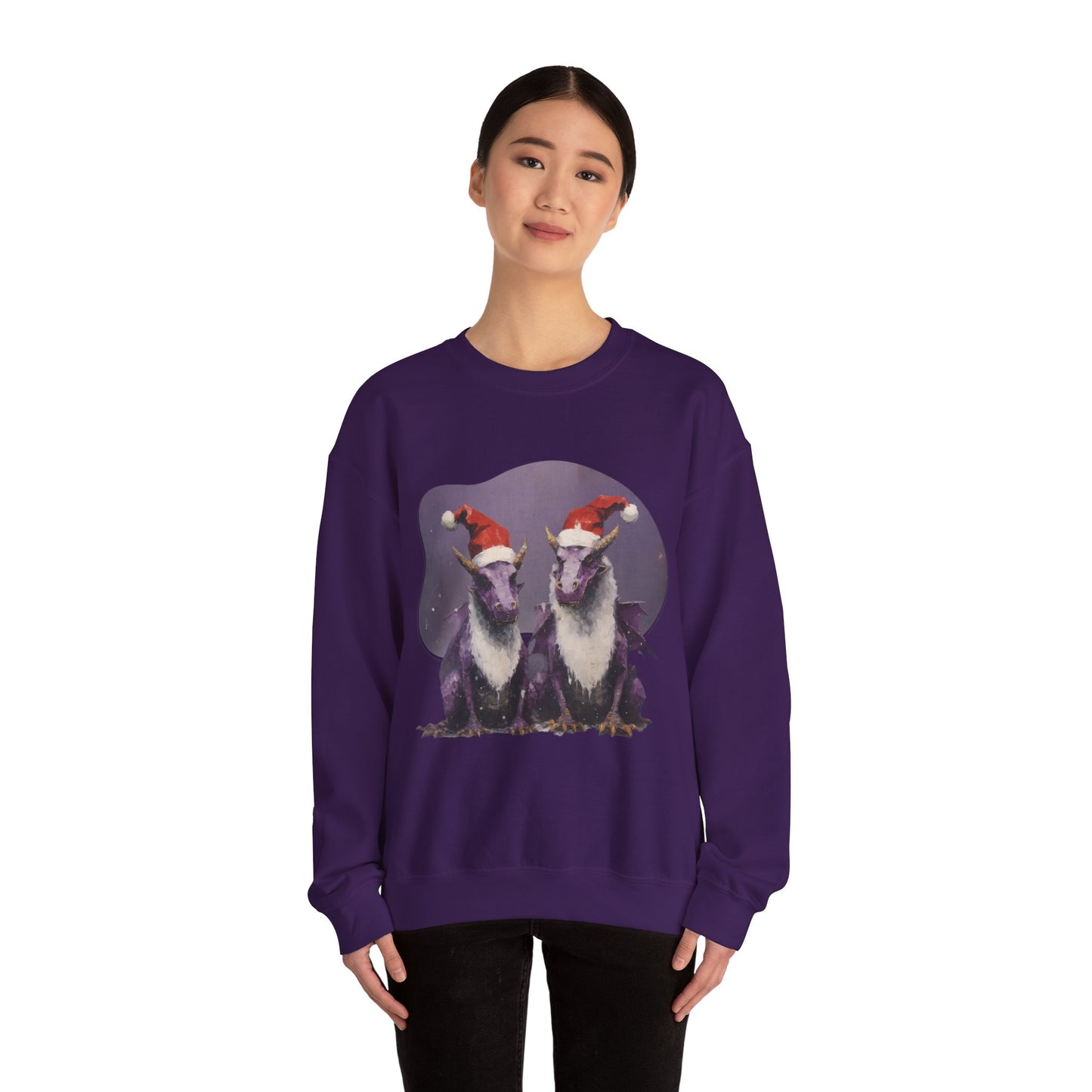 Christmas Dragons, Holiday Dragons with Santa Hat, Gift Shirt Dragon Gifts, Holiday Cheer Shirt, Unisex sweatshirt