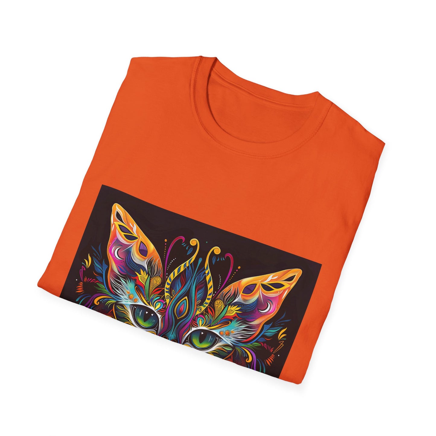 Listen to the Whisper Between Worlds- Shaman Graphic Cat Tee, Cat Lover's Graphic Tee Graphic Unisex T- Shirt, T-Shirt Cat Lovers Gift Softstyle T-Shirt Tee Teeshirt Stylized Cat