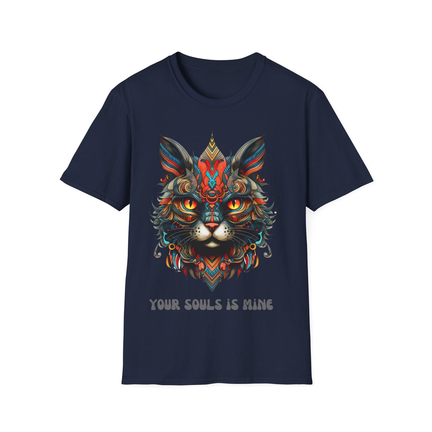 Your Soul is Mine Cat Lover's Unisex Tee Shirt, T-Shirt Cat Lovers Gift Softstyle T-Shirt Tee Teeshirt Stylized Exotic Cat