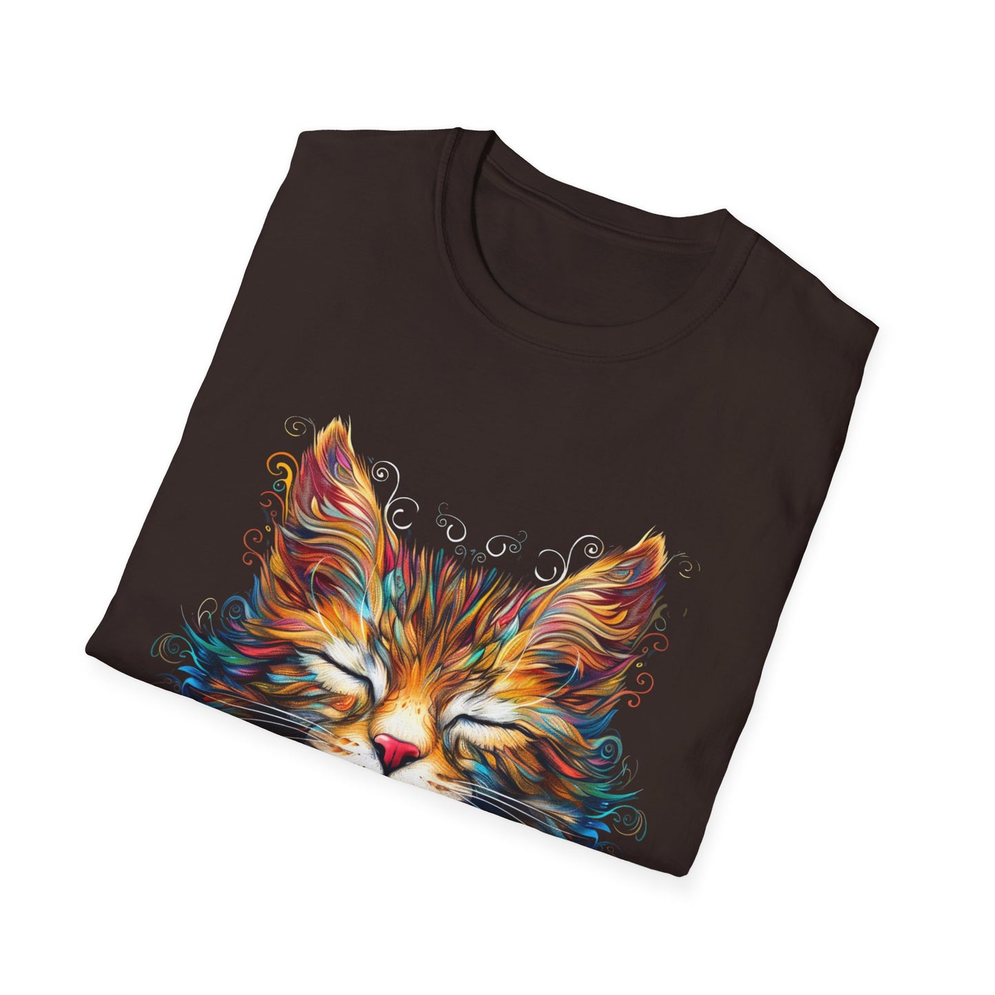 Om Mani Padme Meow - Meditating Cat Shirt, Cat Lover's Graphic Tee Graphic Unisex T- Shirt, T-Shirt Cat Lovers Gift Softstyle T-Shirt Tee Teeshirt Stylized Cat