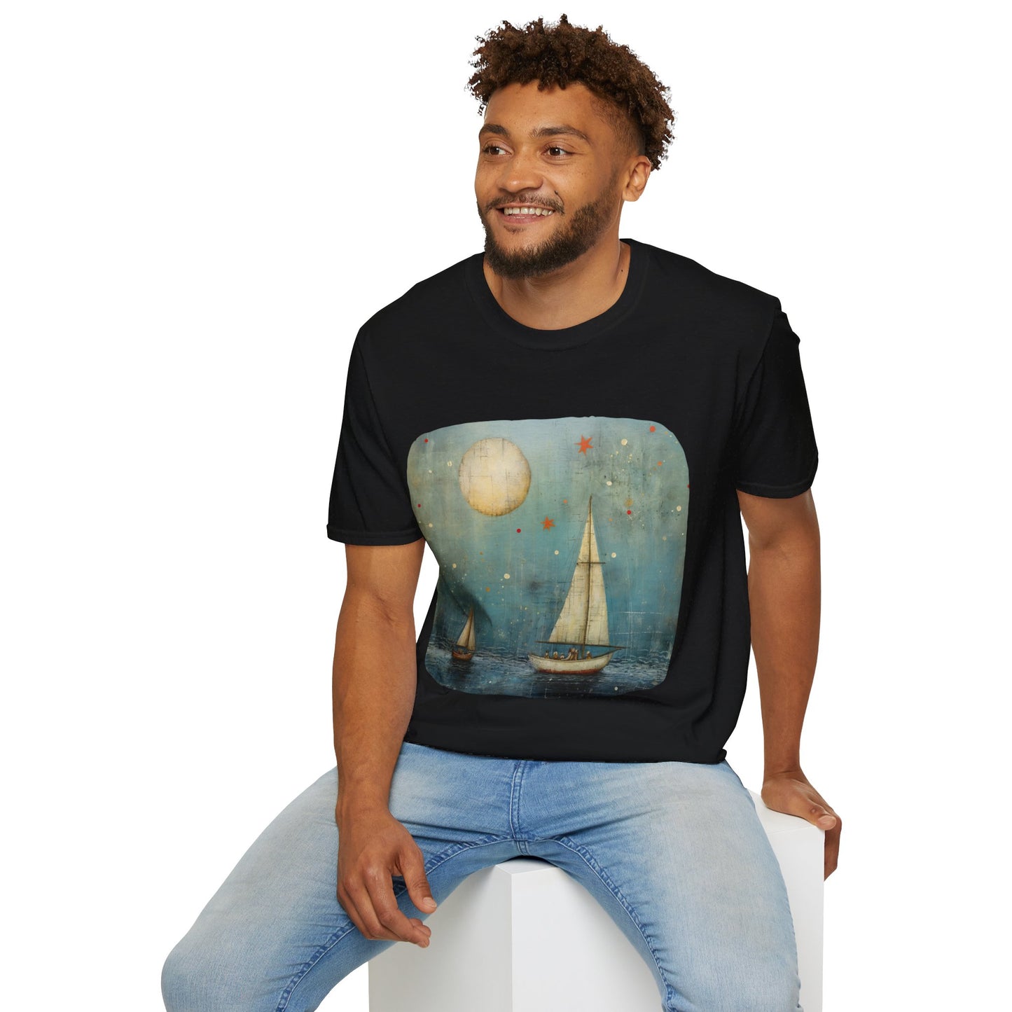 Nautical, Sailing Lover's Peaceful Seas Unisex Tee Shirt, T-Shirt Sailing Gift Softstyle T-Shirt Tee Teeshirt Nautical Florida Gift