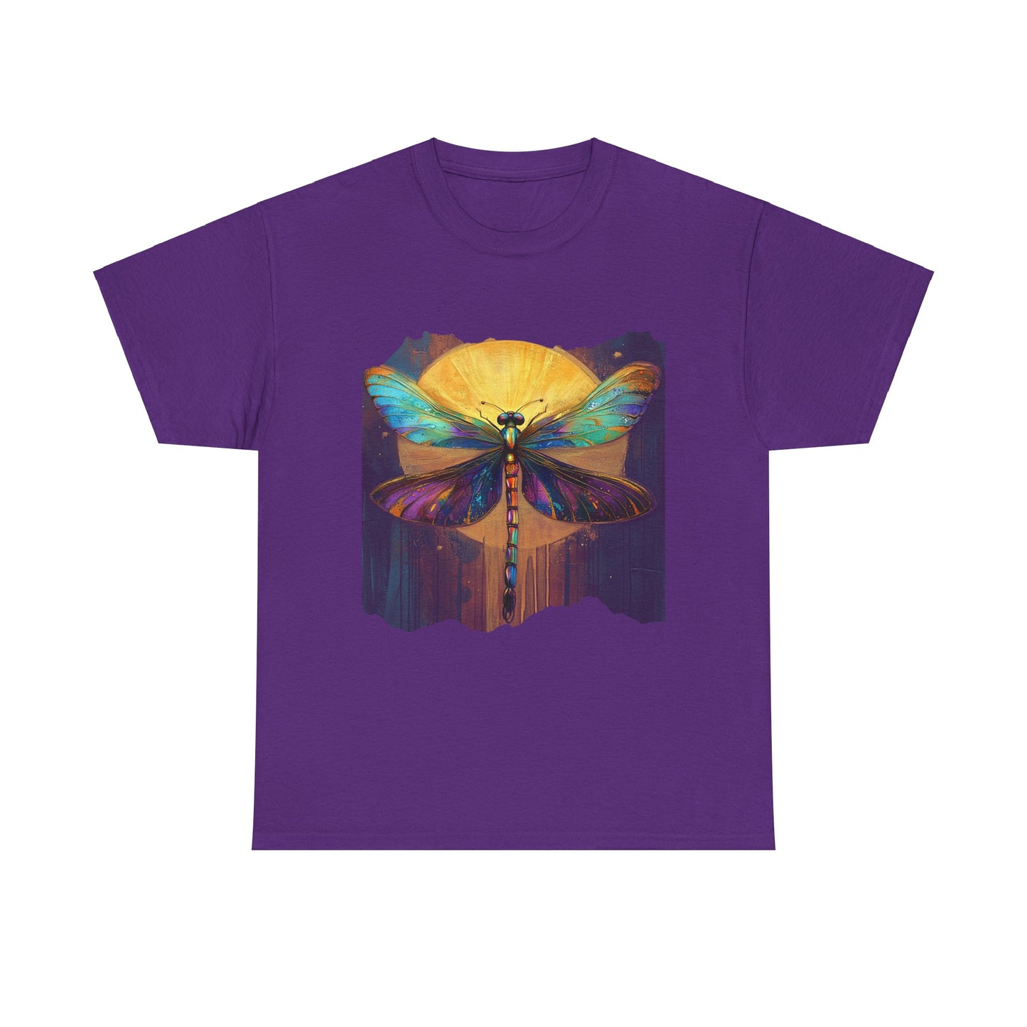 Gilded Dragonfly, (V2) Dragonfly Lover - Dragonfly Gift Unisex Heavy Cotton Tee T-Shirt