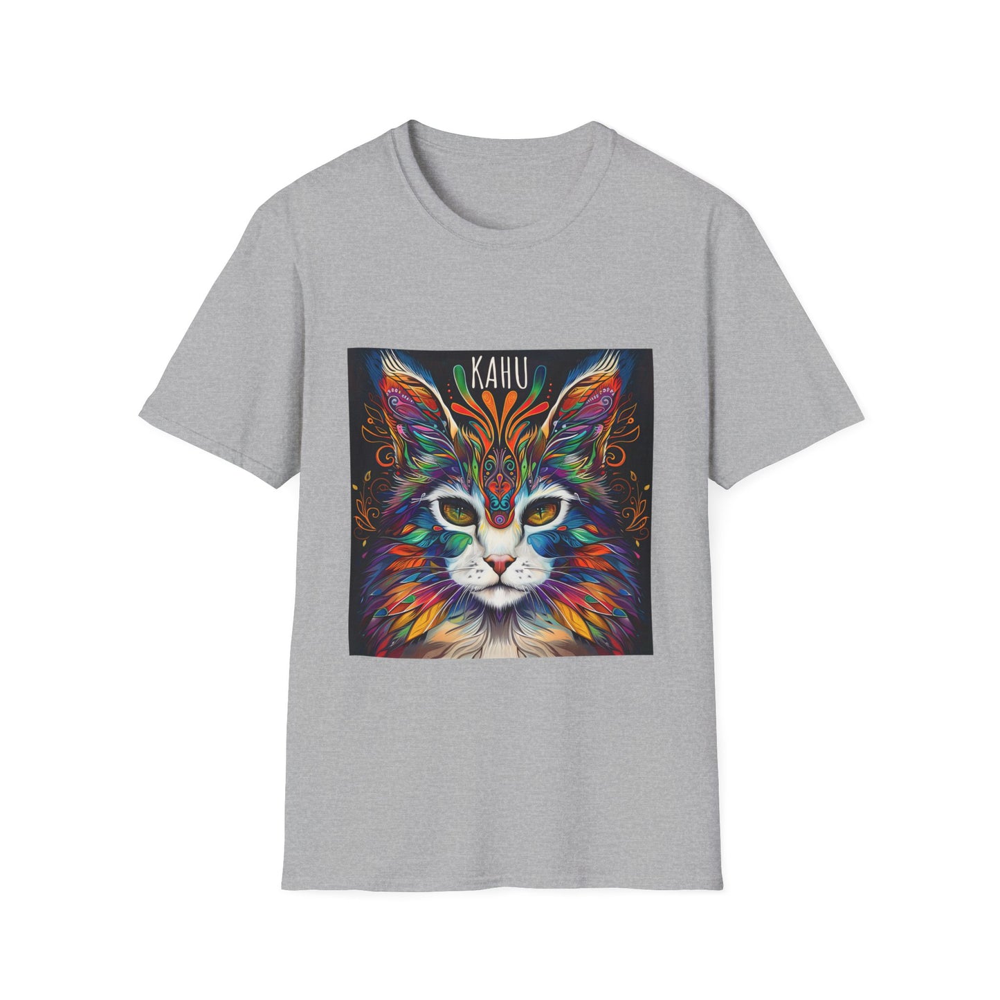 KAHU Cat Shirt, Cat Lover's Graphic Tee Graphic Unisex T- Shirt, T-Shirt Cat Lovers Gift Softstyle T-Shirt Tee Teeshirt Stylized Cat