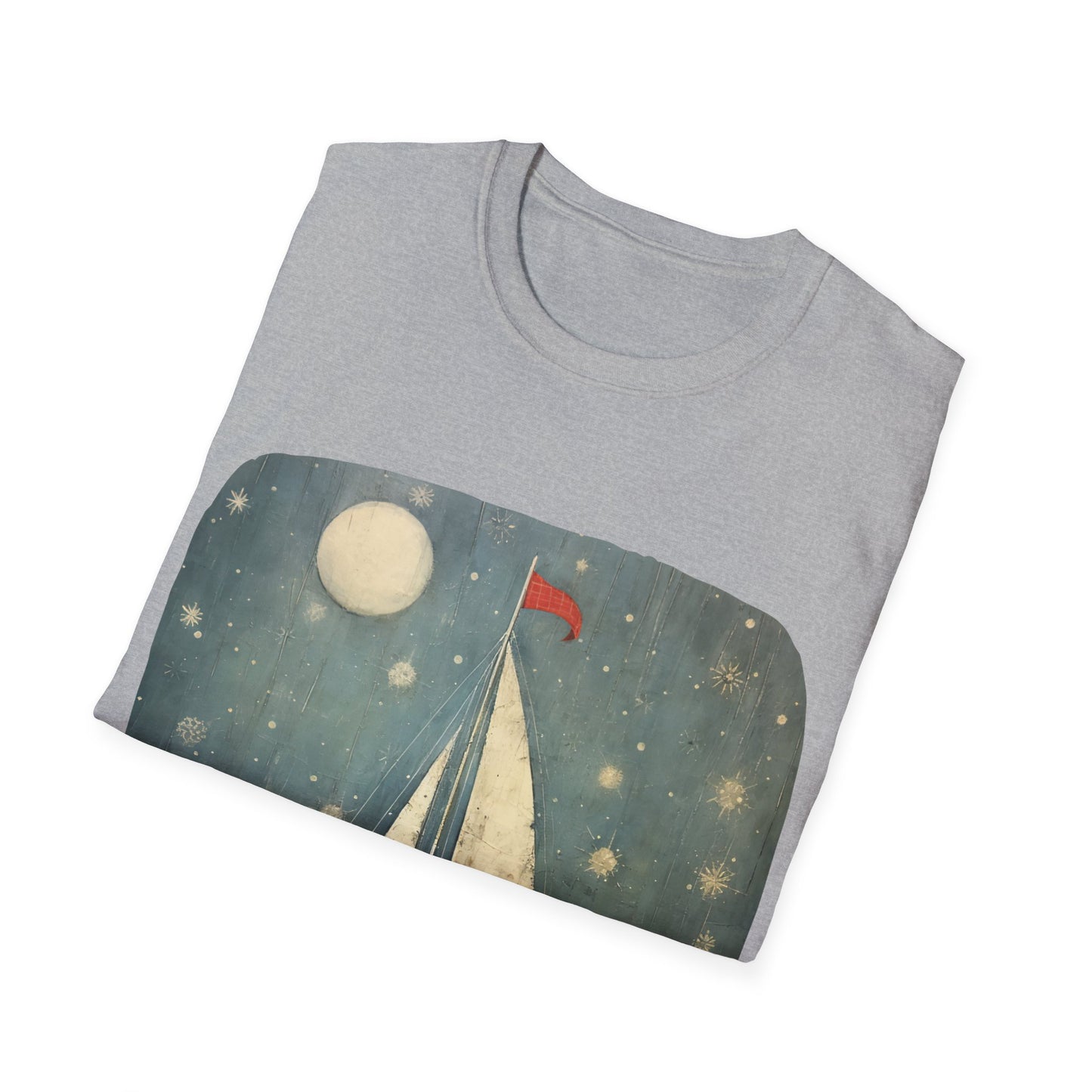 Christmas Nautical, Sailing Lover's Christmas Gift Unisex Tee Shirt, T-Shirt Sailing Gift Softstyle T-Shirt Tee Teeshirt Nautical Florida