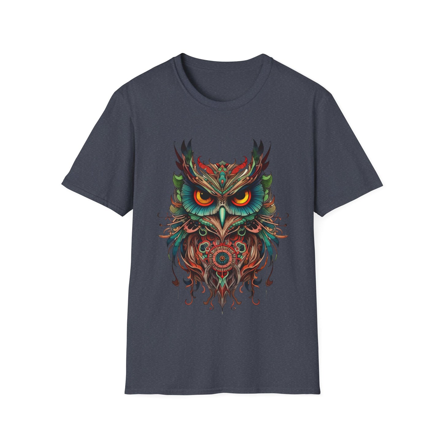 Jeweled Tone Owl, Owl Shirt, Barn Steampunk Owl Unisex Tee Shirt, T-Shirt Softstyle T-Shirt Tee Teeshirt