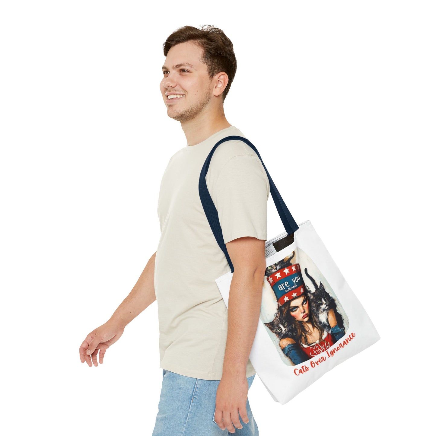 "Cats Over Ignorance" Childless Cat Lady Tote Bag (AOP)